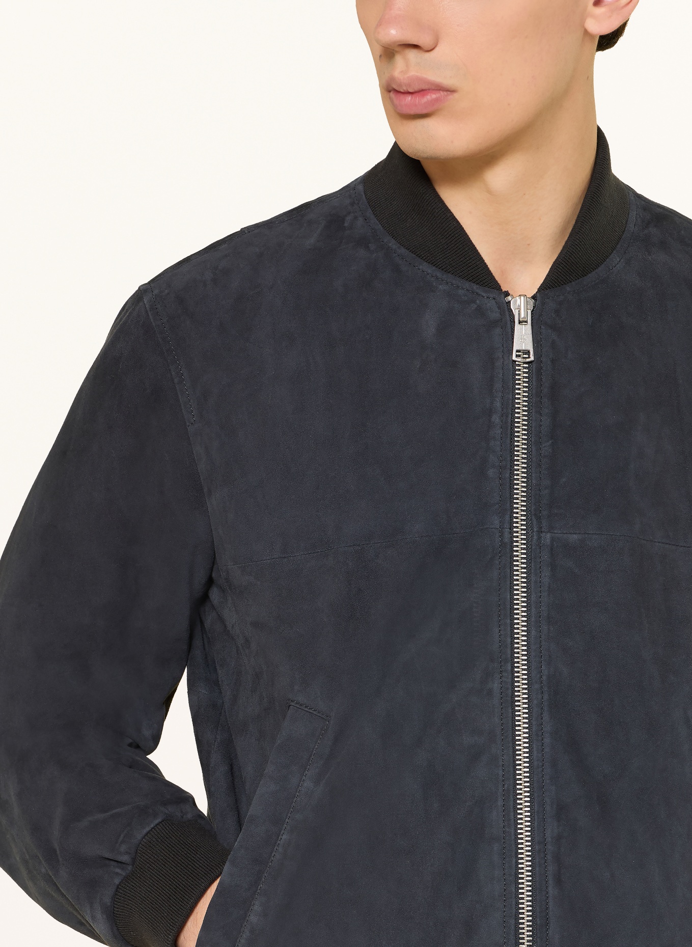 Marc O'Polo Leather jacket: DARK BLUE