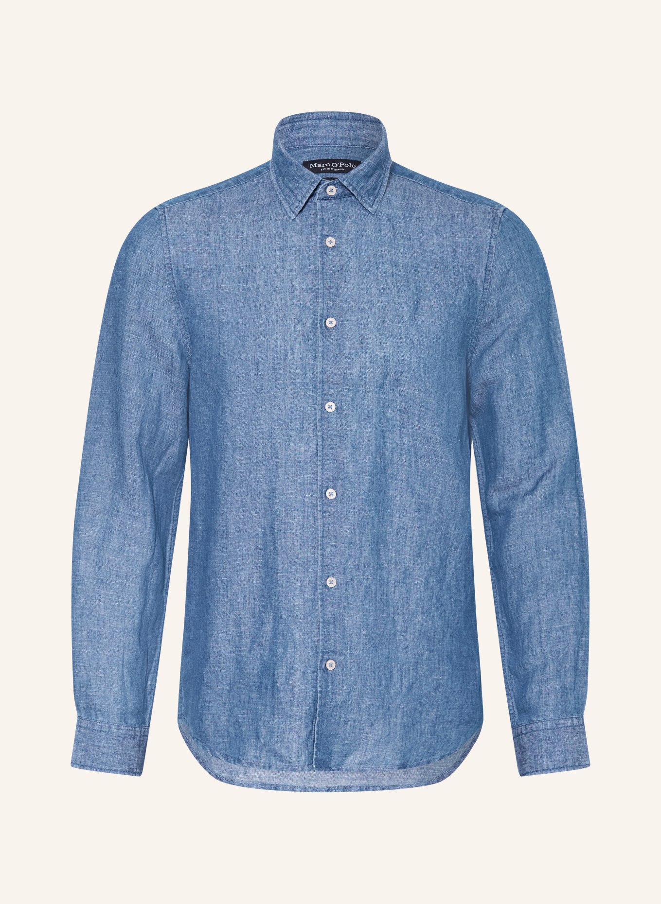 Marc O'Polo Cămașă Shaped Fit din in: ALBASTRU