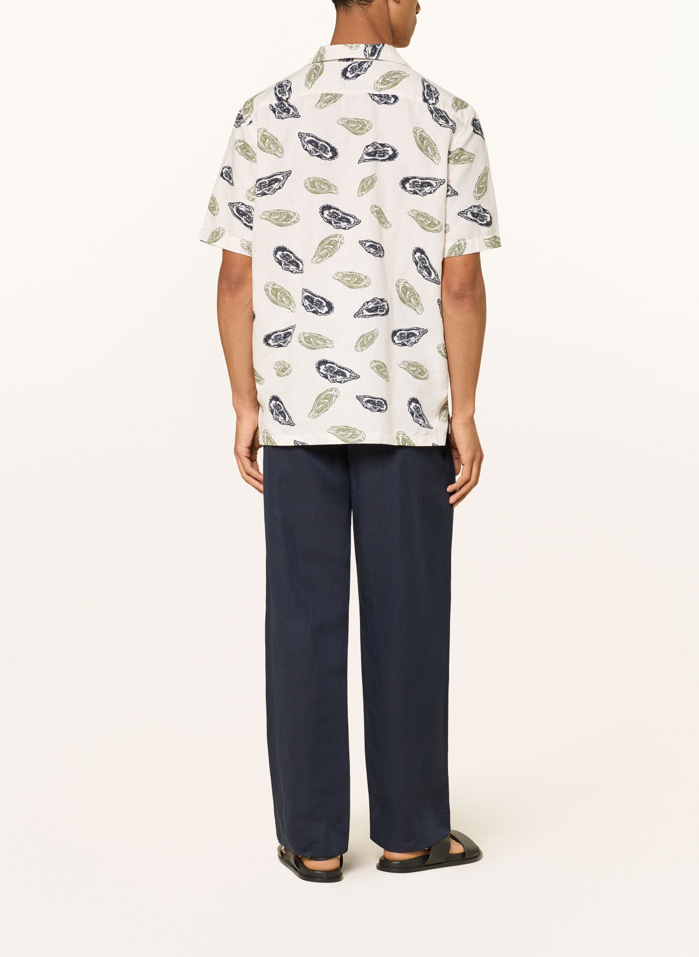 Marc O'Polo Resorthemd Regular Fit mit Leinen: WEISS / GRÜN / DUNKELBLAU
