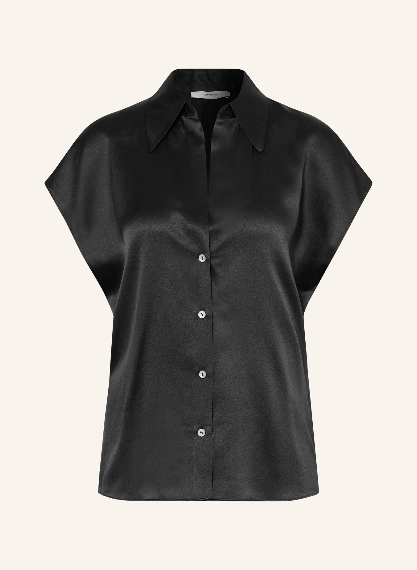 VINCE Zijden blouse: ZWART