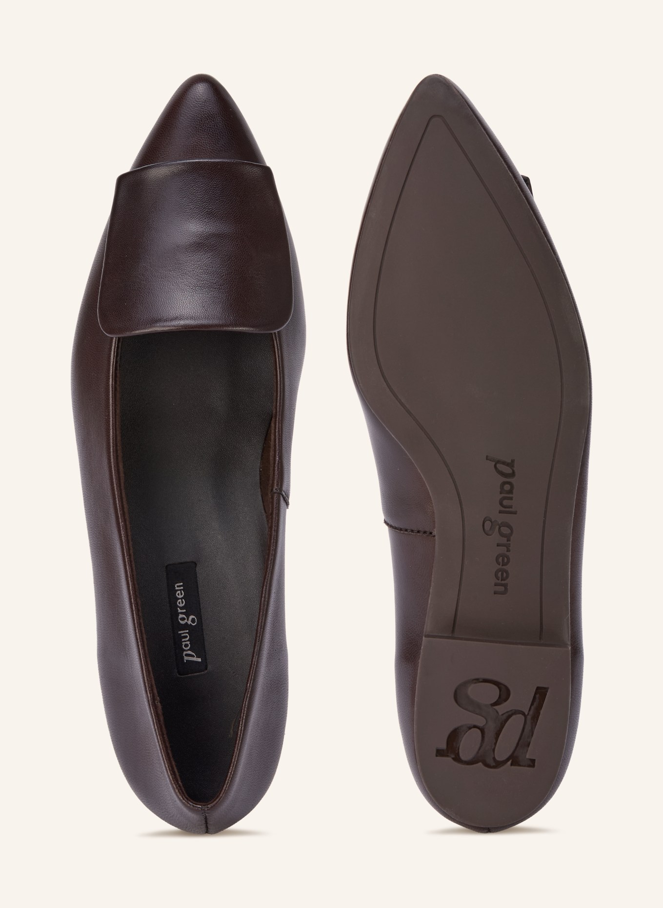 paul green Ballerinas: DARK BROWN
