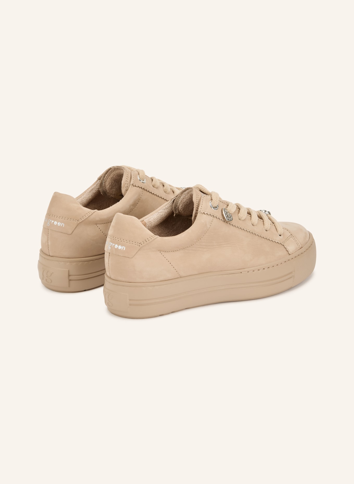 paul green Sneakers with gemstones: BEIGE / SILVER