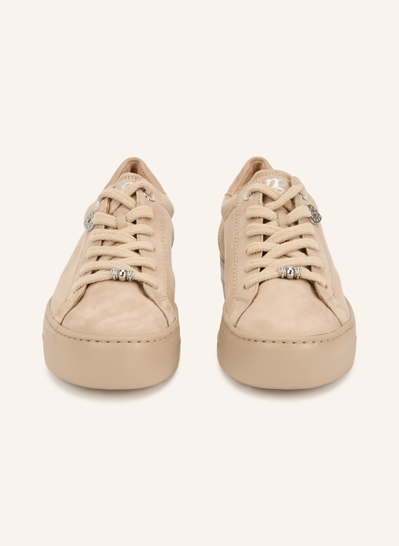 paul green Sneakers with gemstones: BEIGE / SILVER