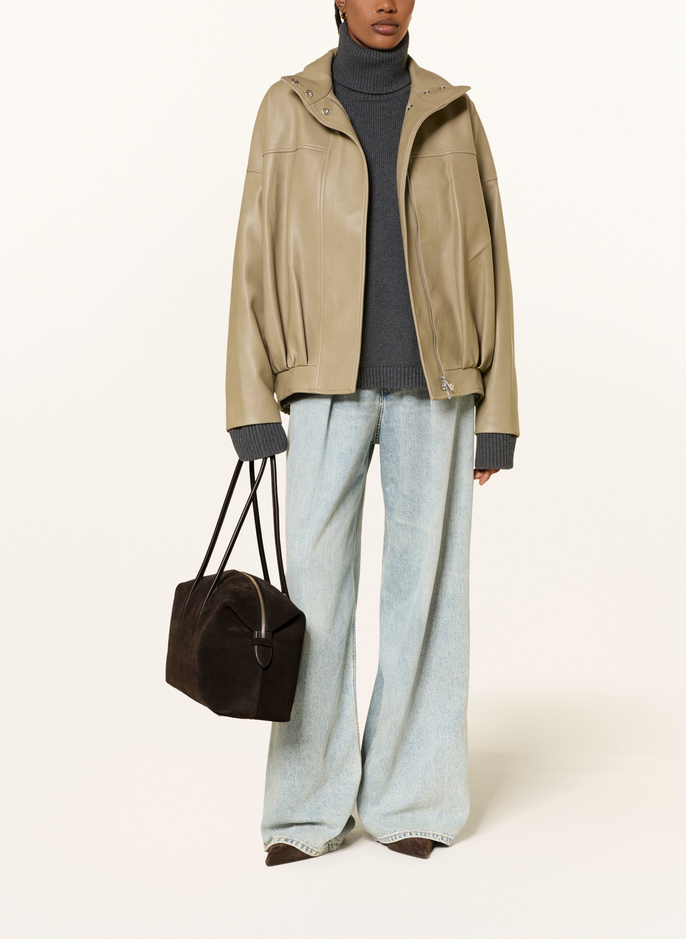 DEMELLIER Shoulder Bag THE MIDI STOCKHOLM: DARK BROWN / GOLD