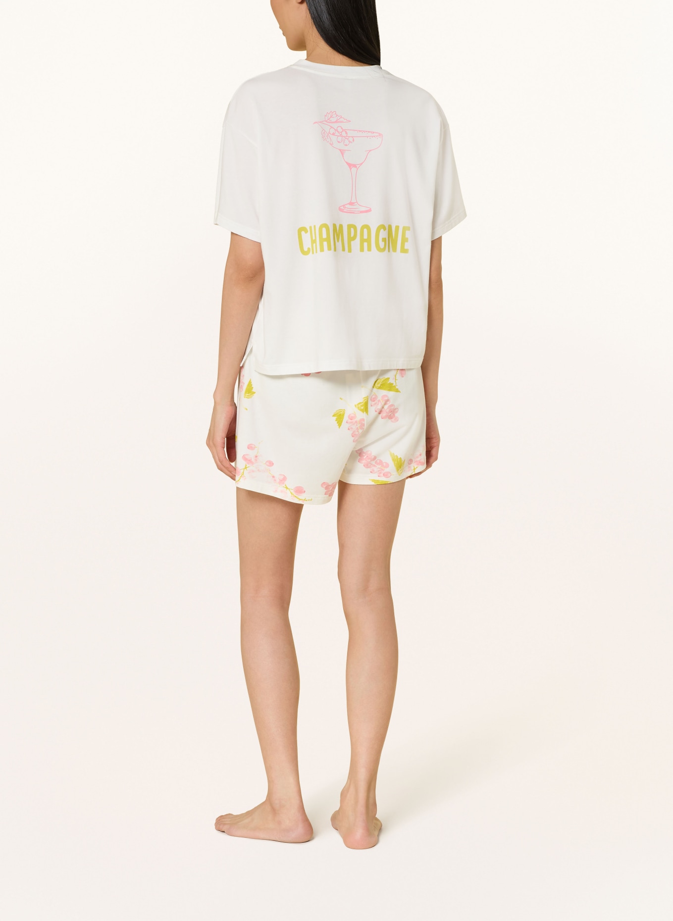 SHORT STORIES Chemise de nuit: BLANC / ROSE FUCHSIA FLUO / VERT CLAIR