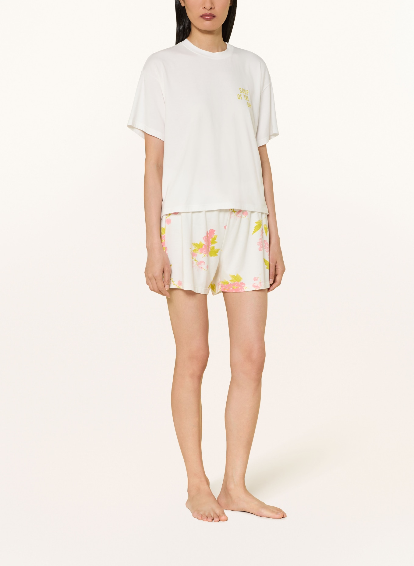 SHORT STORIES Chemise de nuit: BLANC / ROSE FUCHSIA FLUO / VERT CLAIR