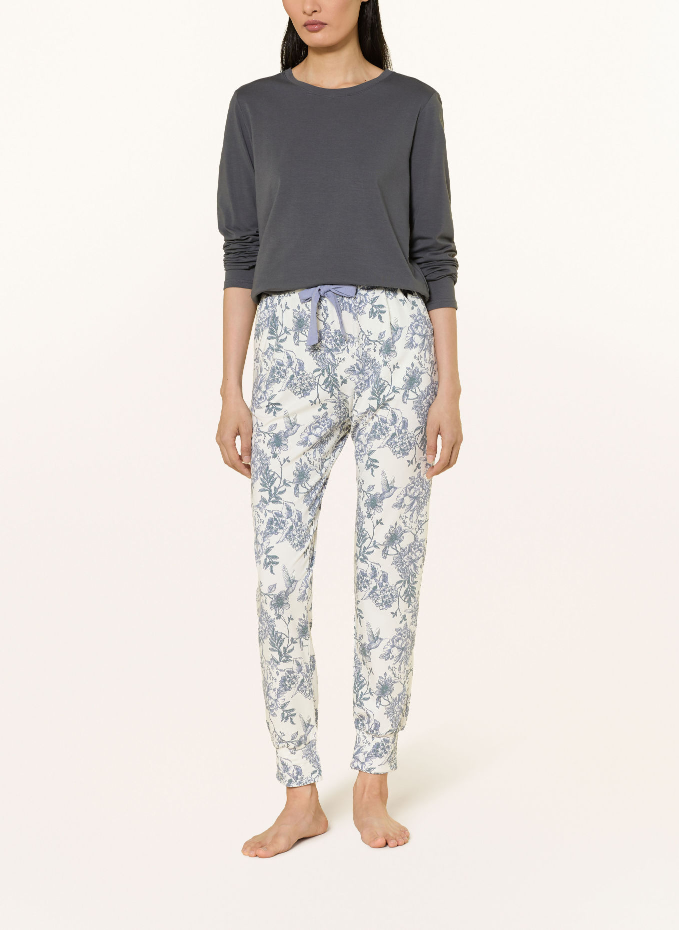 SHORT STORIES Sleep pants: WHITE / BLUE GRAY