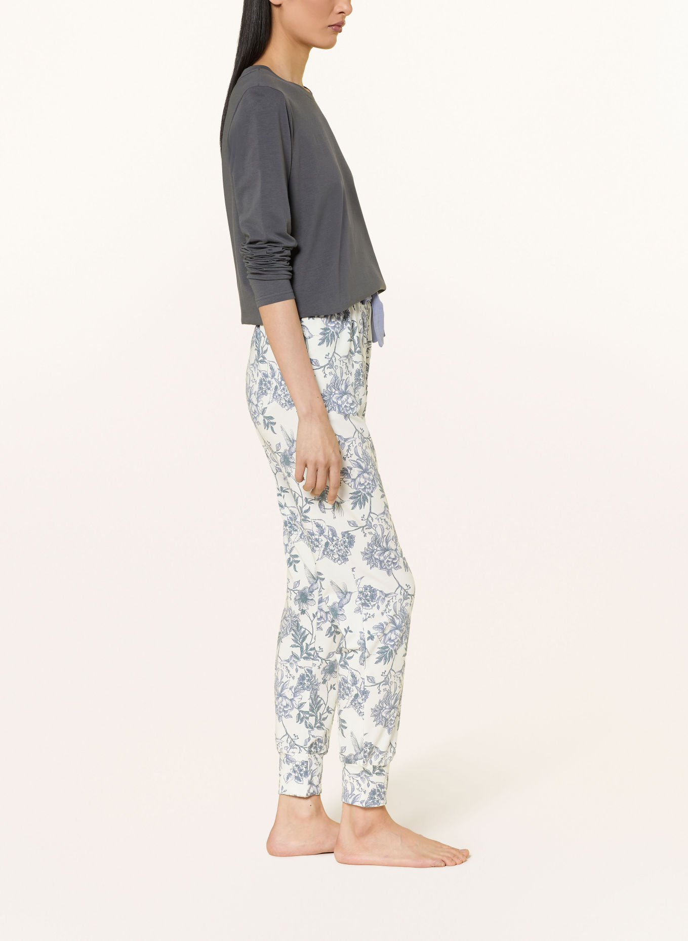 SHORT STORIES Sleep pants: WHITE / BLUE GRAY