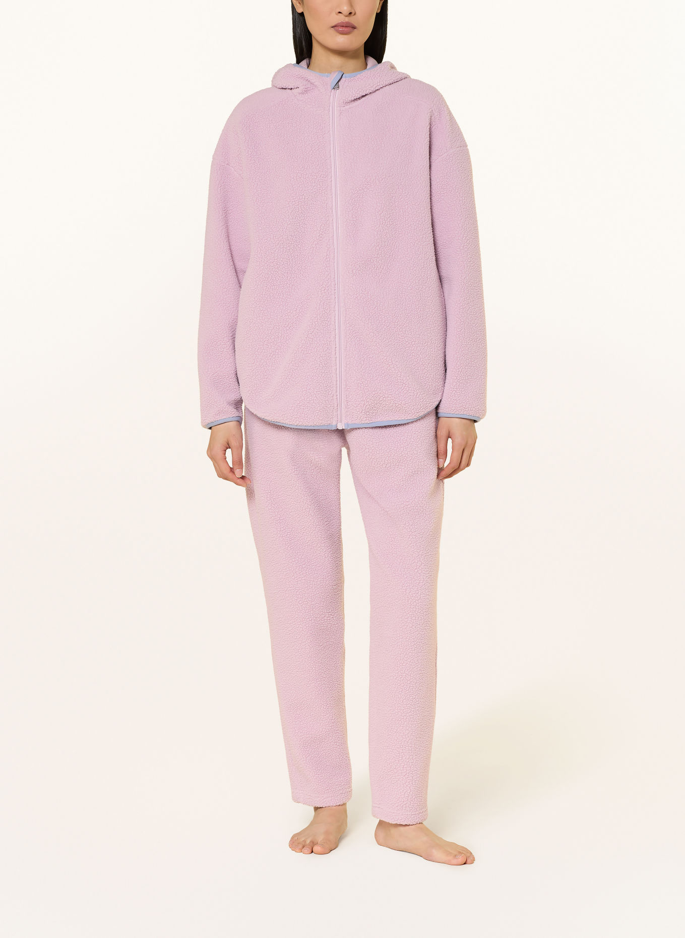 SHORT STORIES Teddy fur lounge jacket: ROSE