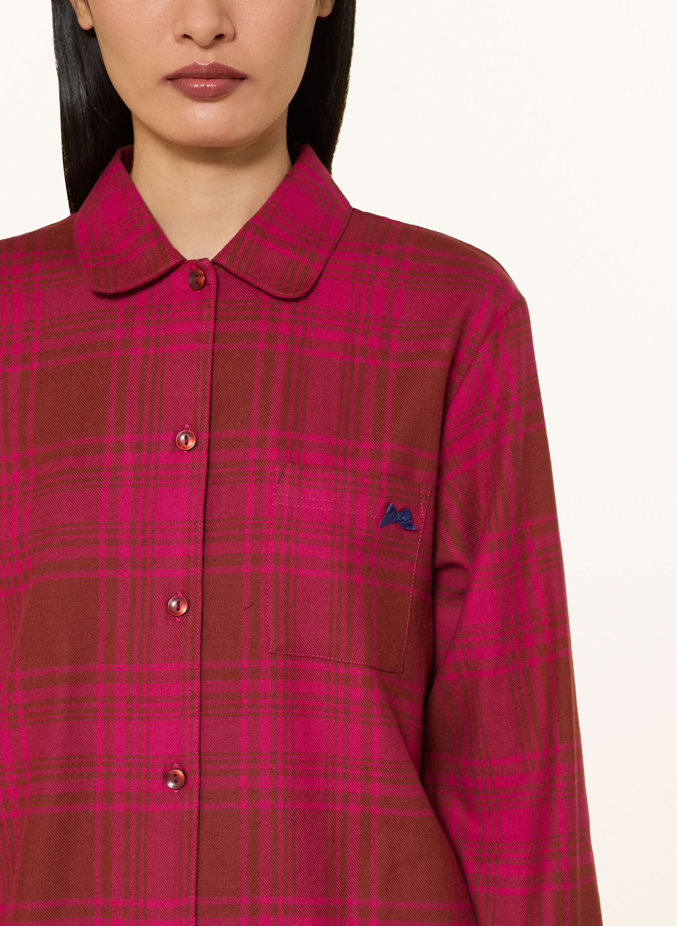 SHORT STORIES Flanell nightgown: FUCHSIA / DARK RED