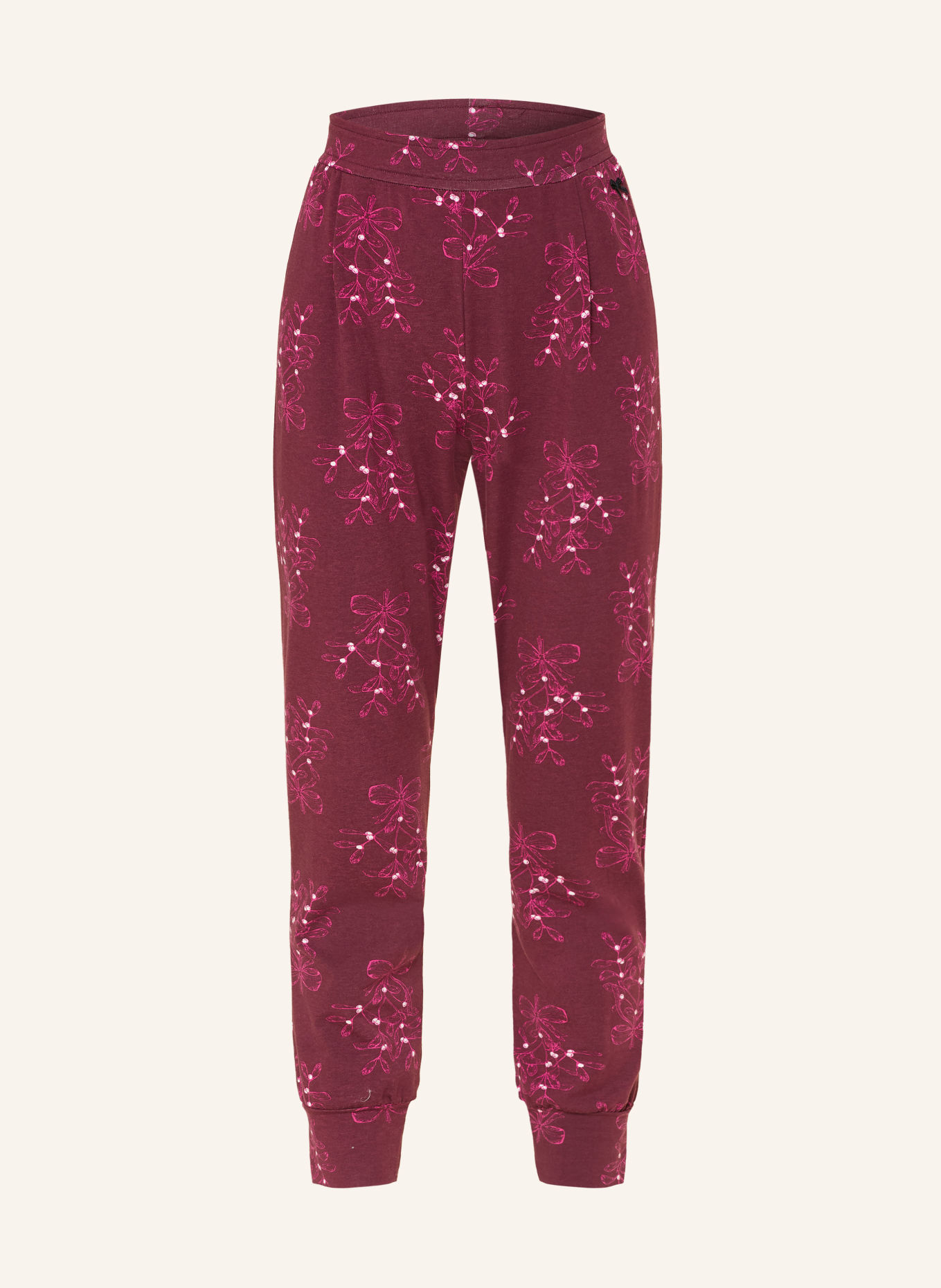 SHORT STORIES Sleep pants: DARK RED / FUCHSIA / WHITE