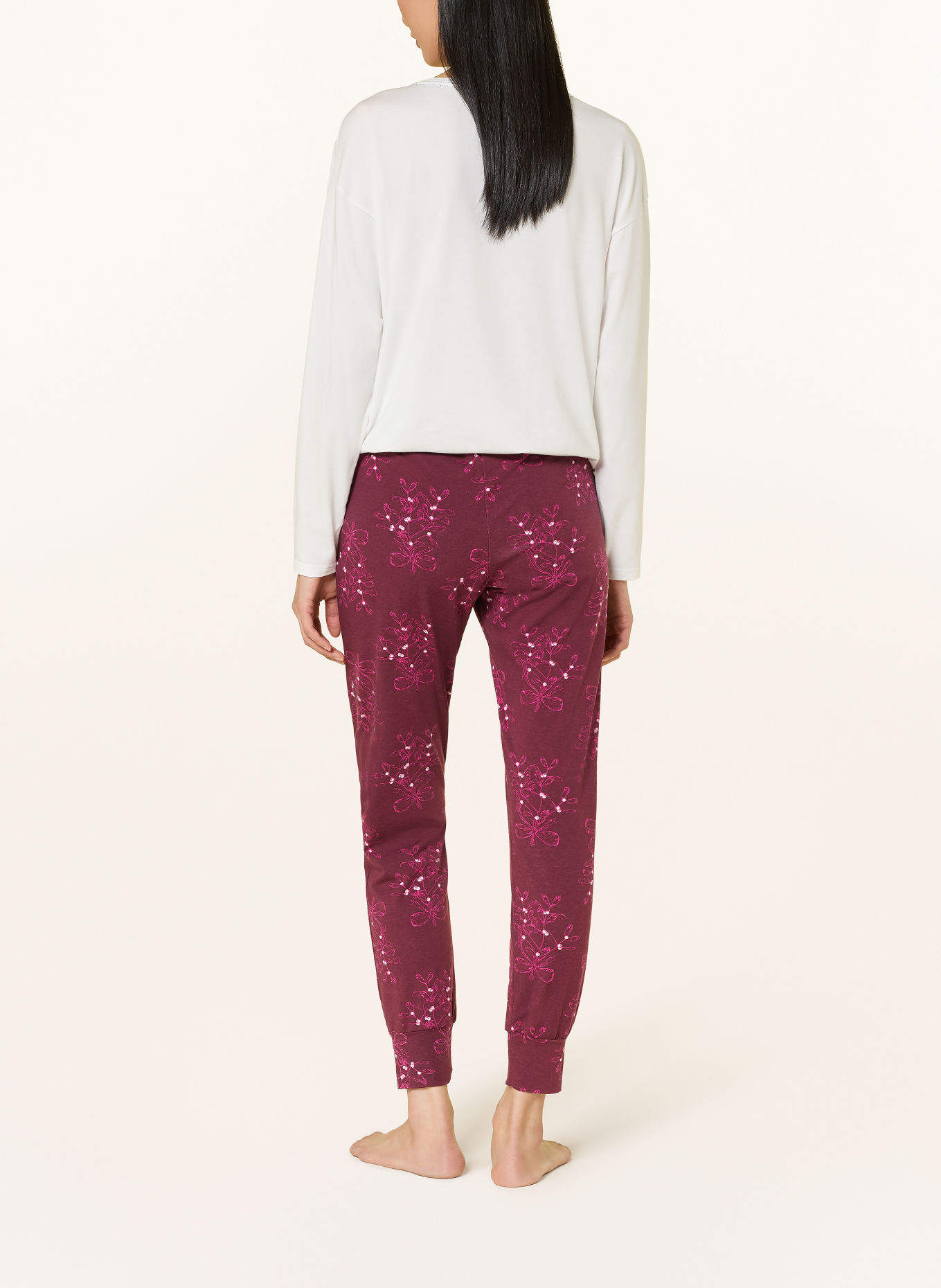 SHORT STORIES Sleep pants: DARK RED / FUCHSIA / WHITE