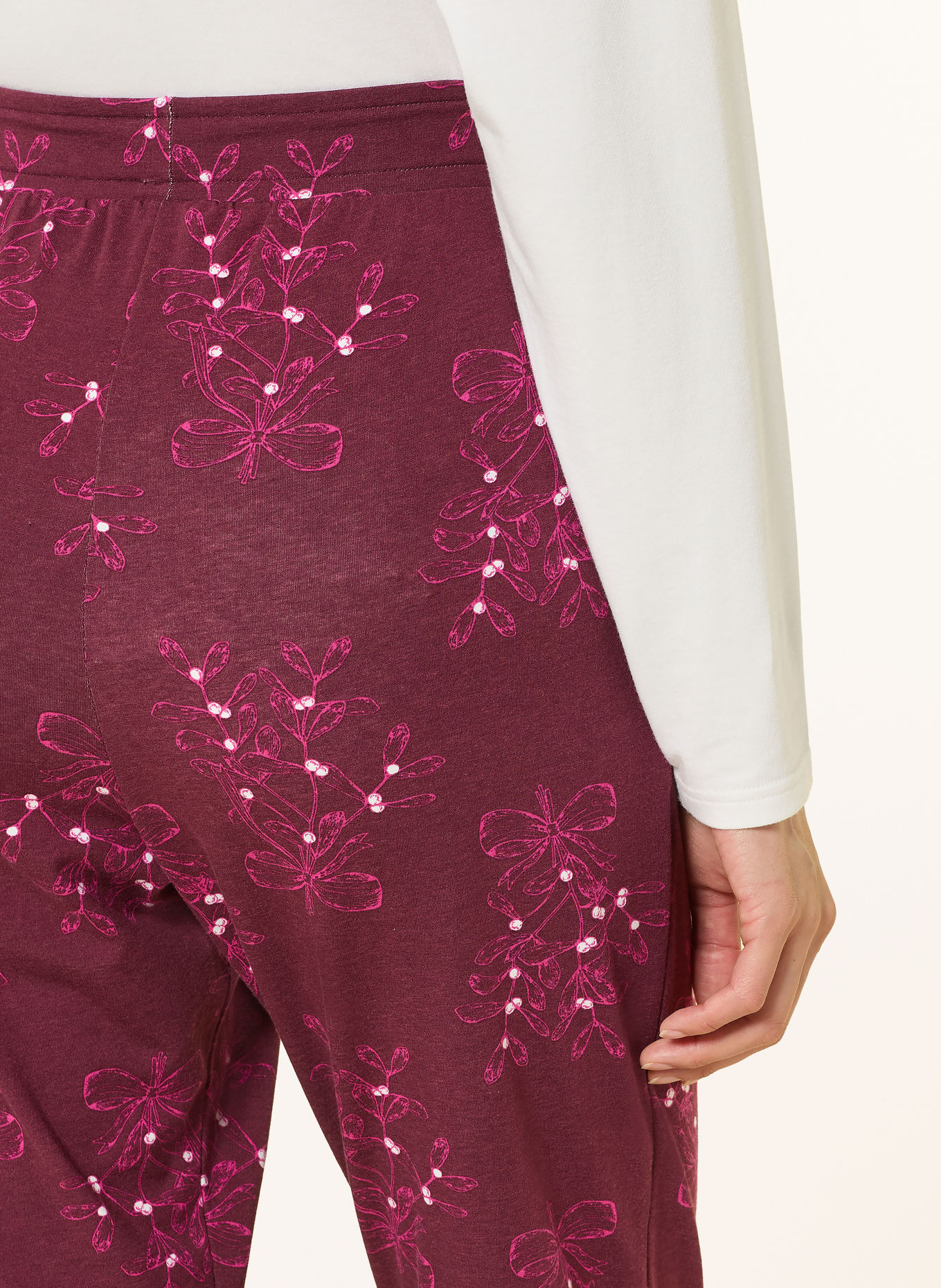 SHORT STORIES Sleep pants: DARK RED / FUCHSIA / WHITE