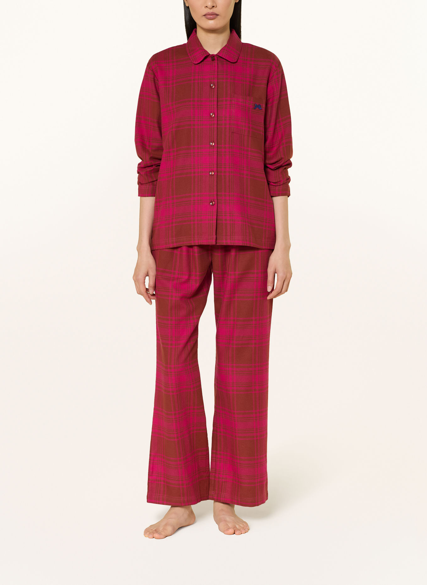 SHORT STORIES Flanell nightgown: FUCHSIA / DARK RED