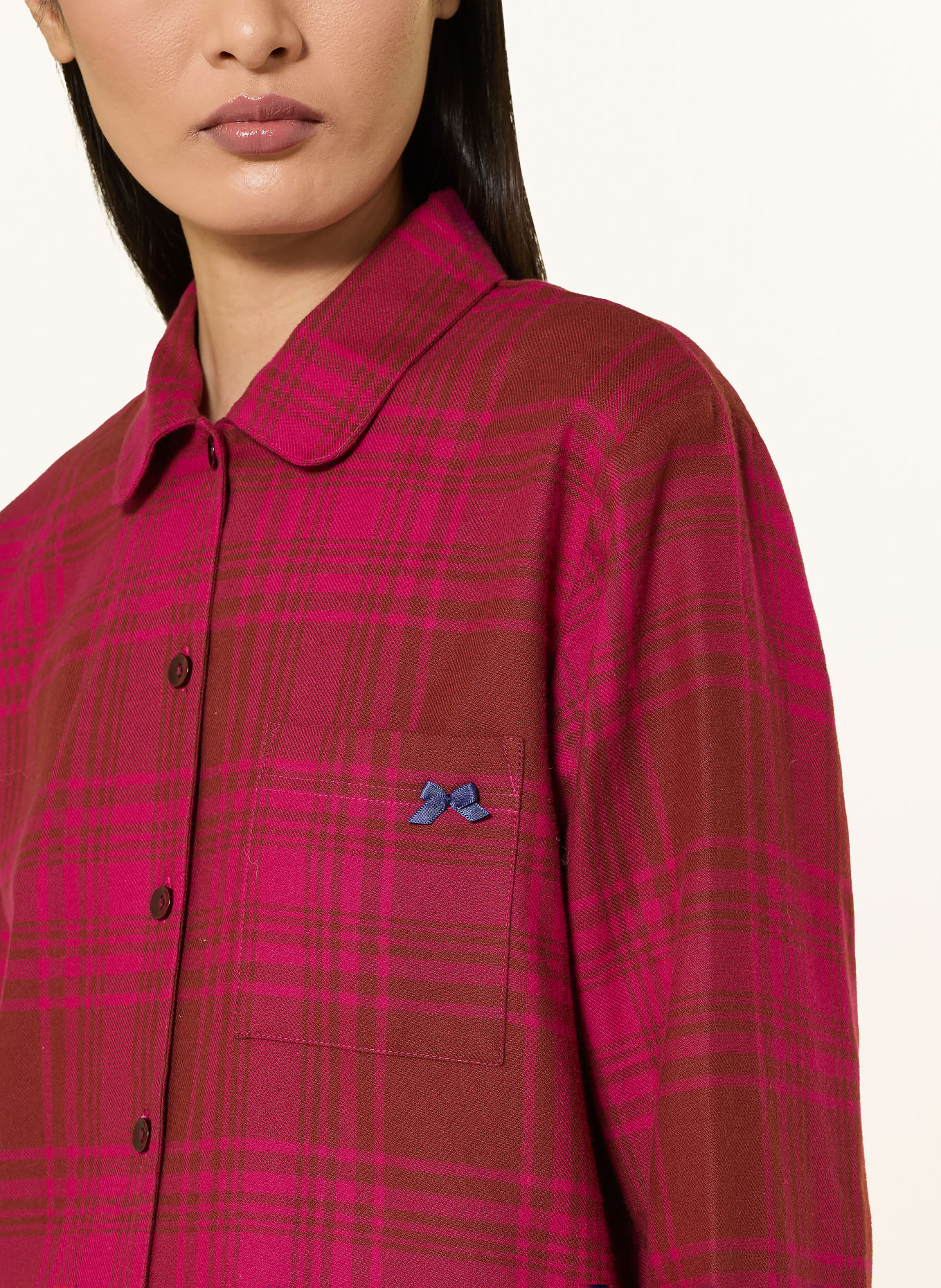 SHORT STORIES Flanell nightgown: FUCHSIA / DARK RED