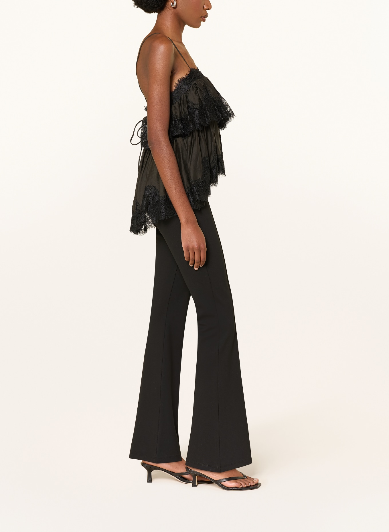 MRS & HUGS Bootcut jersey pants: BLACK