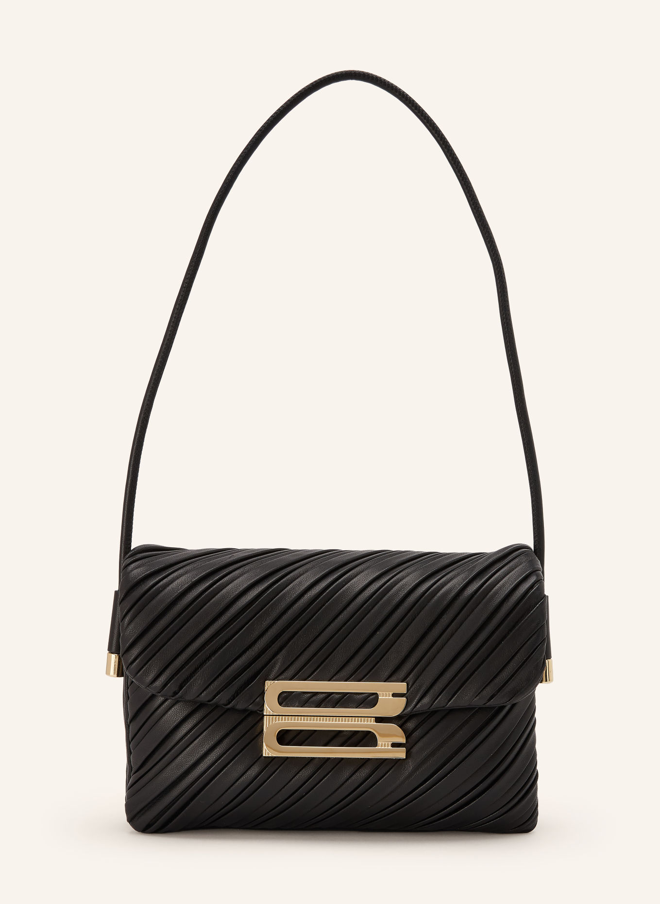 VICTORIA BECKHAM DORIAN Shoulder Bag: BLACK / GOLD