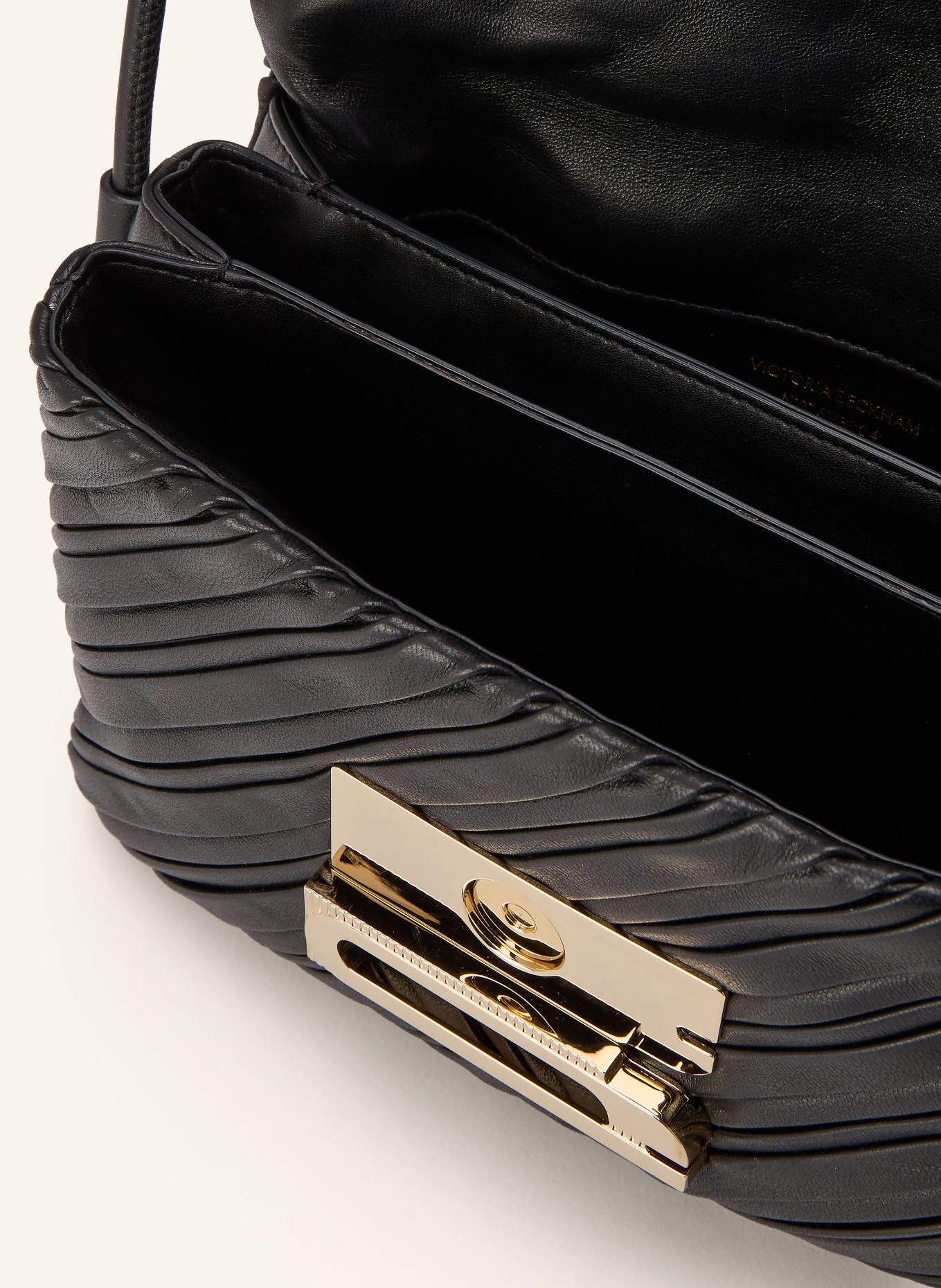 VICTORIA BECKHAM DORIAN Shoulder Bag: BLACK / GOLD