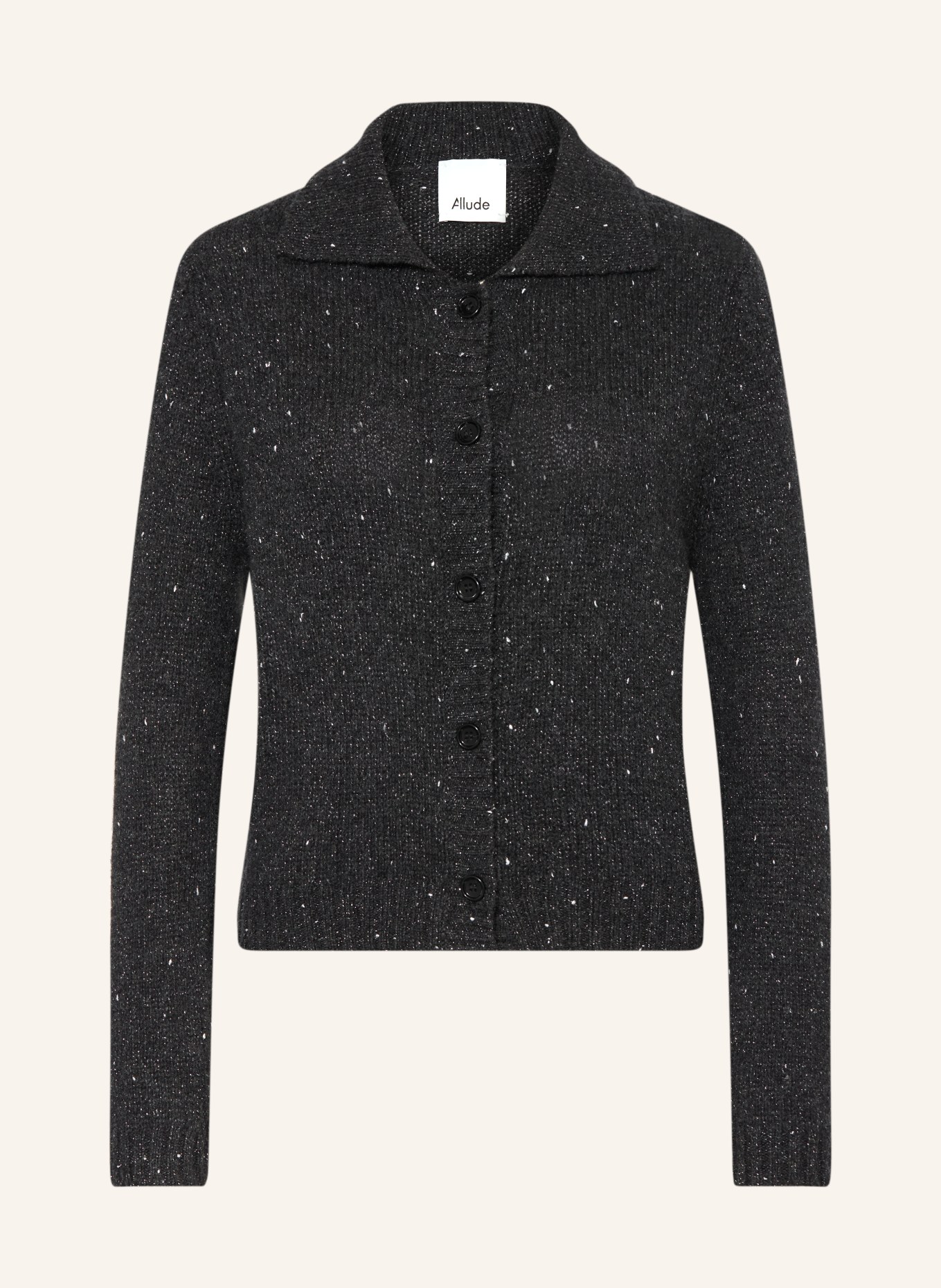 ALLUDE Gilet en cachemire et fil pailleté: GRIS FONCÉ / ARGENT