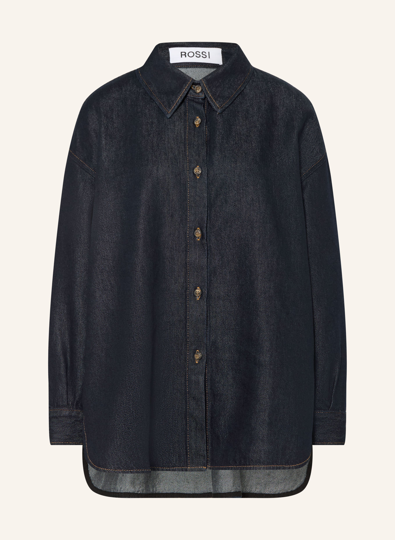 ROSSI Oversized spijkerblouse SIYAN: DONKERBLAUW
