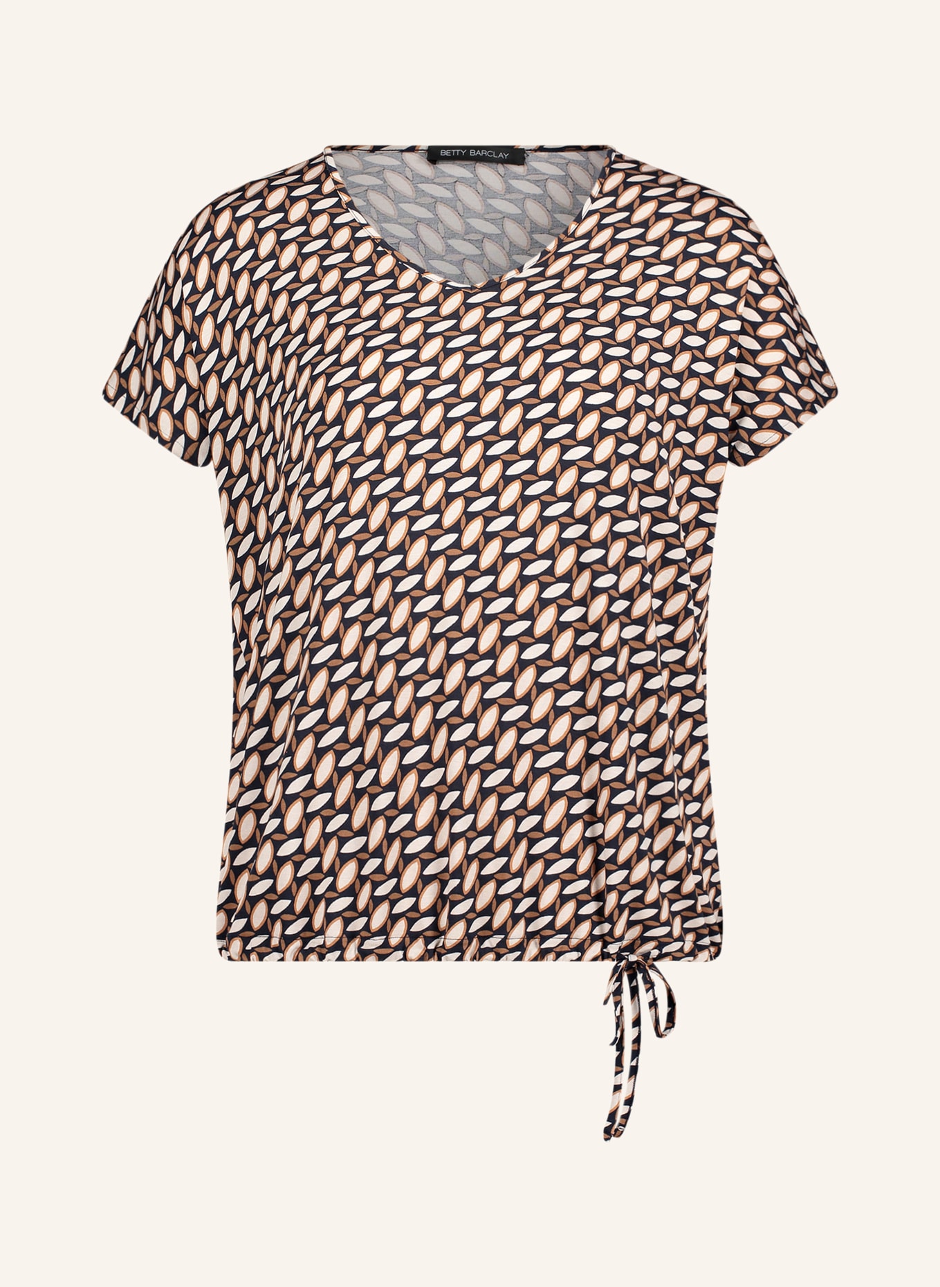 Betty Barclay Blusenshirt aus Jersey: BRAUN / ECRU / DUNKELBLAU