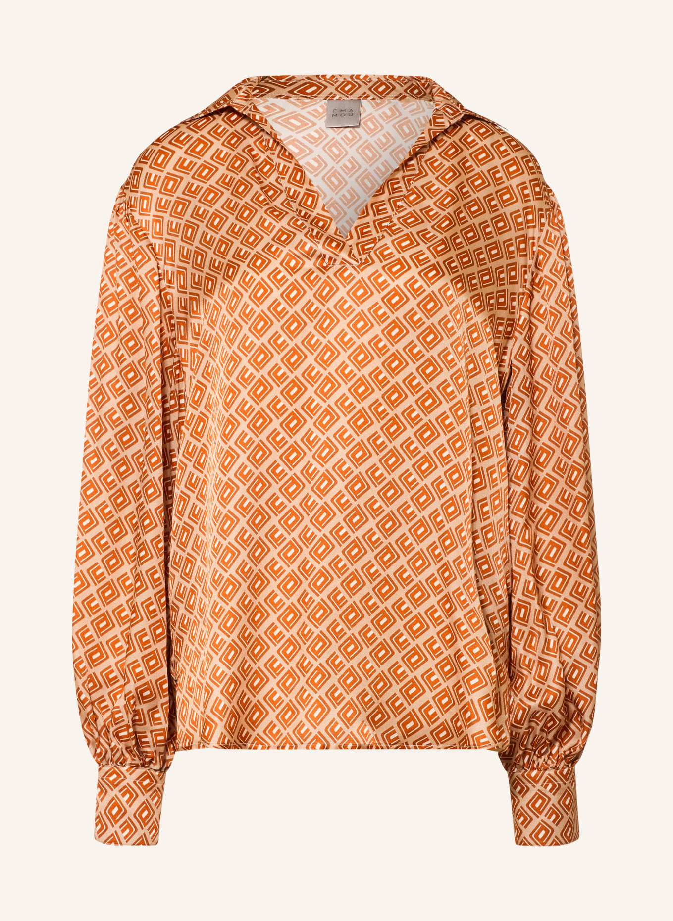 ÉMANOU Blusenshirt mit Seide: CAMEL / BRAUN / CREME