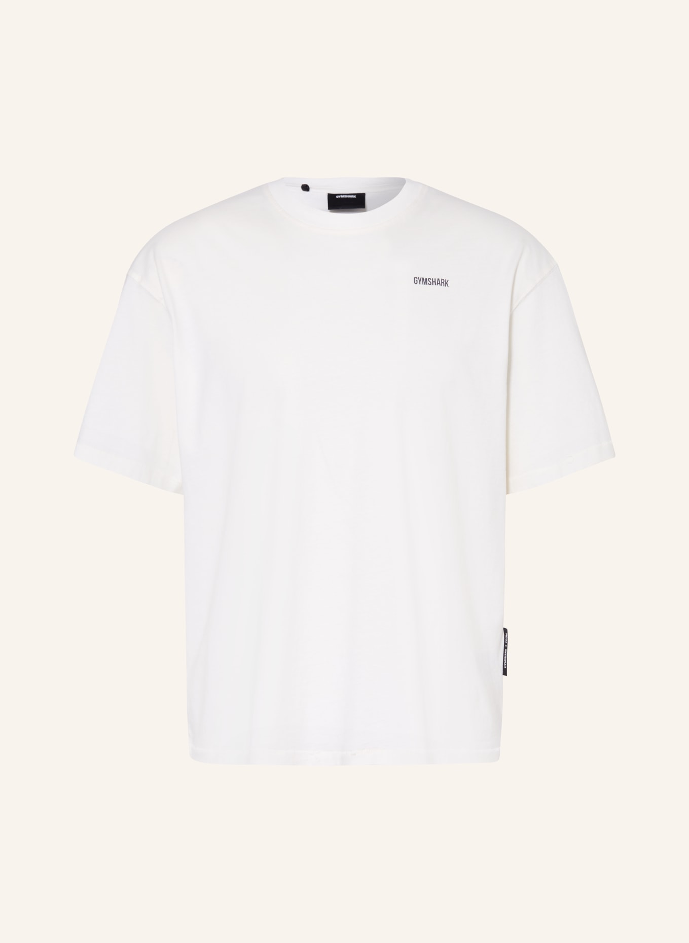 GYMSHARK Oversized-Shirt: WEISS / DUNKELGRAU