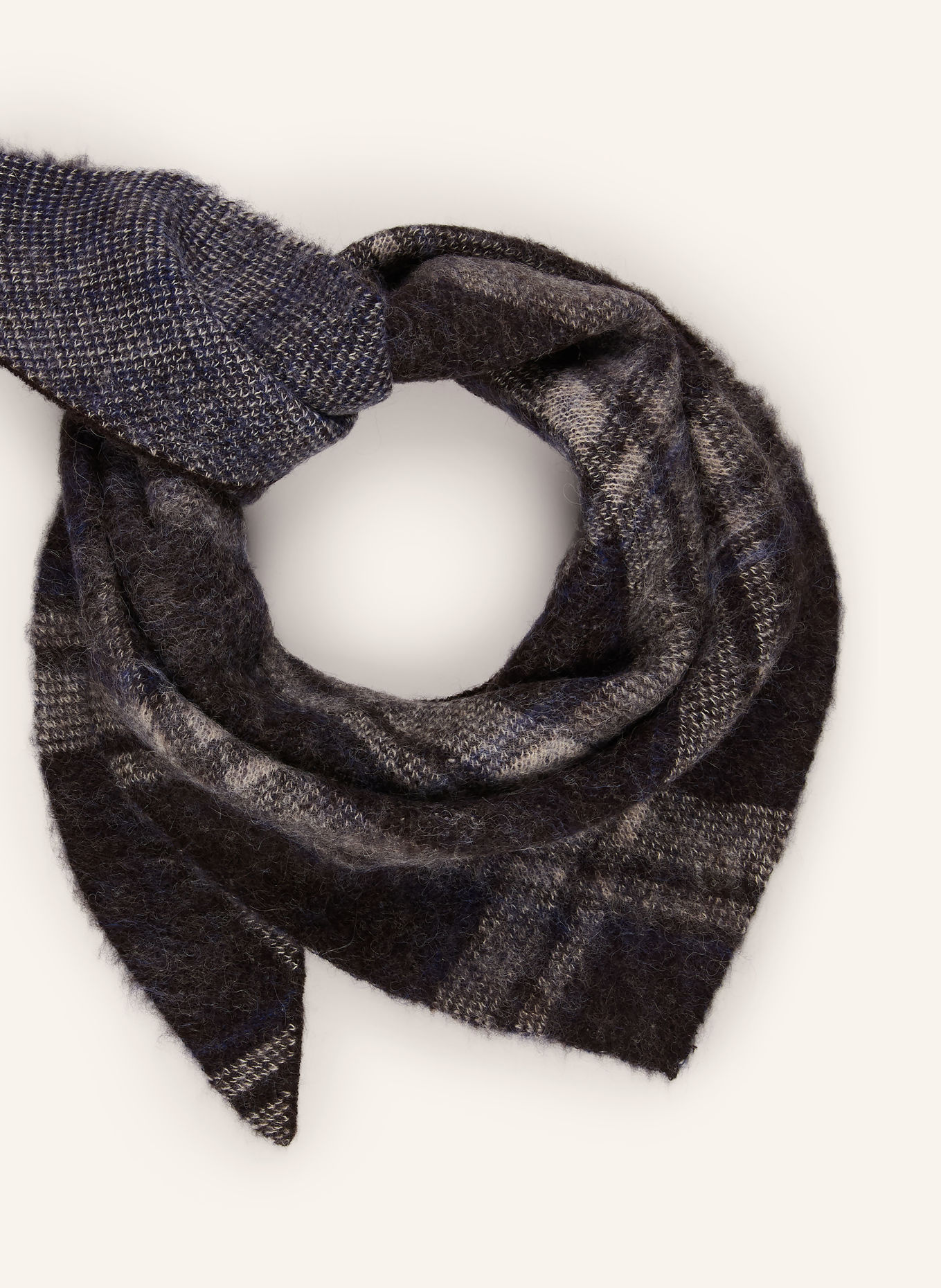darling harbour Triangular scarf with alpaca: BROWN