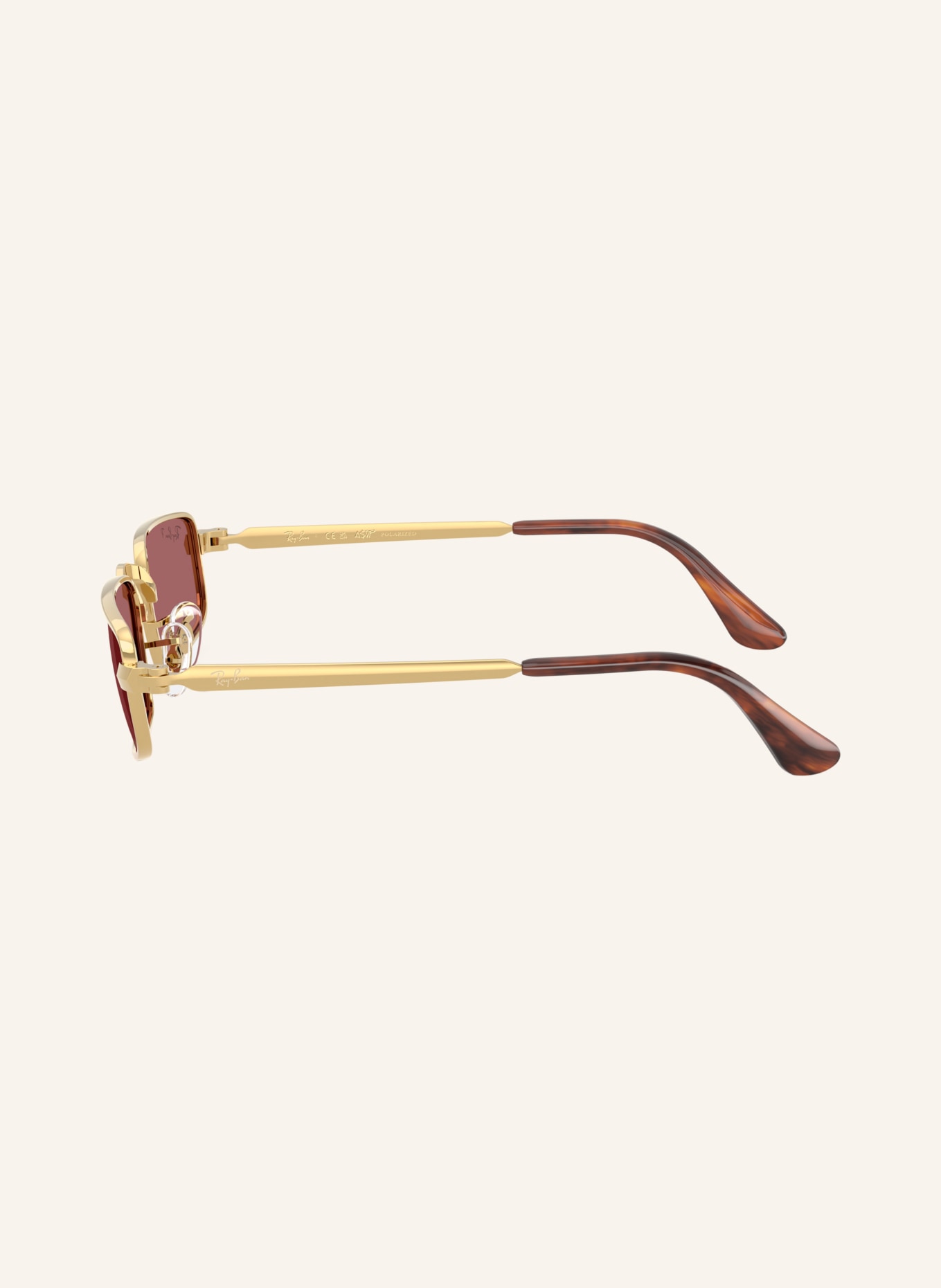 Ray-Ban Sonnenbrille RB3927: GOLD/ LILA POLARISIERT