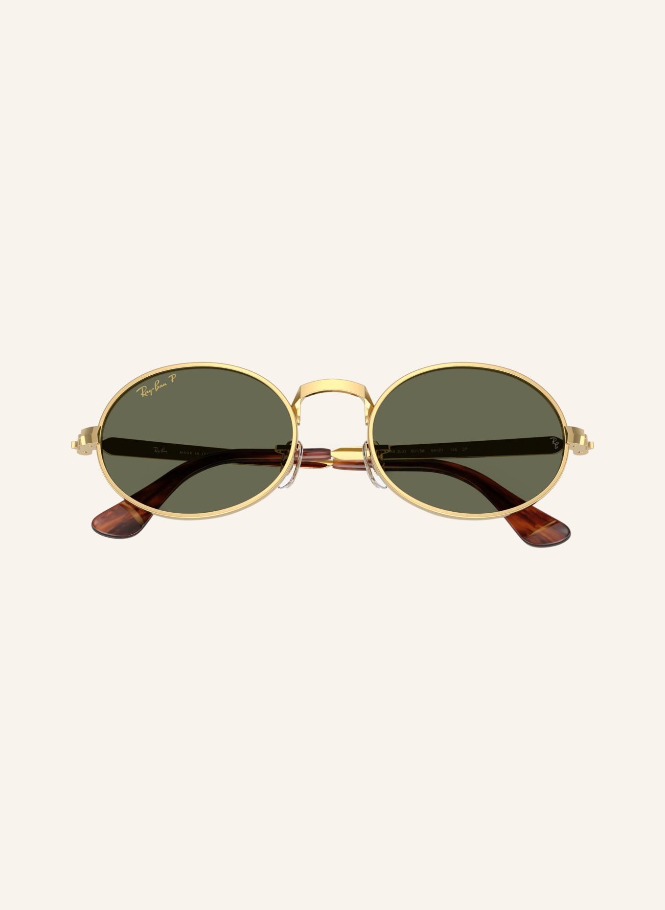 Ray-Ban Sunglasses RB3931: GOLD/GREEN POLARIZED
