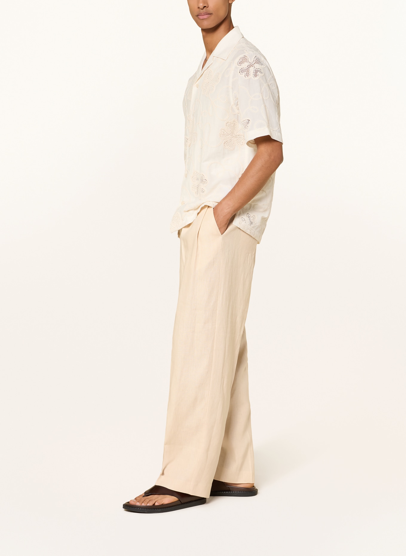 NN.07 Leinenhose JUSTIN Relaxed Fit: CREME
