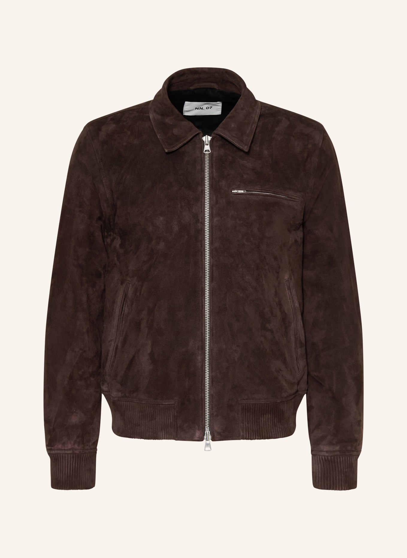 NN.07 Veste en cuir OWEN: MARRON FONCÉ