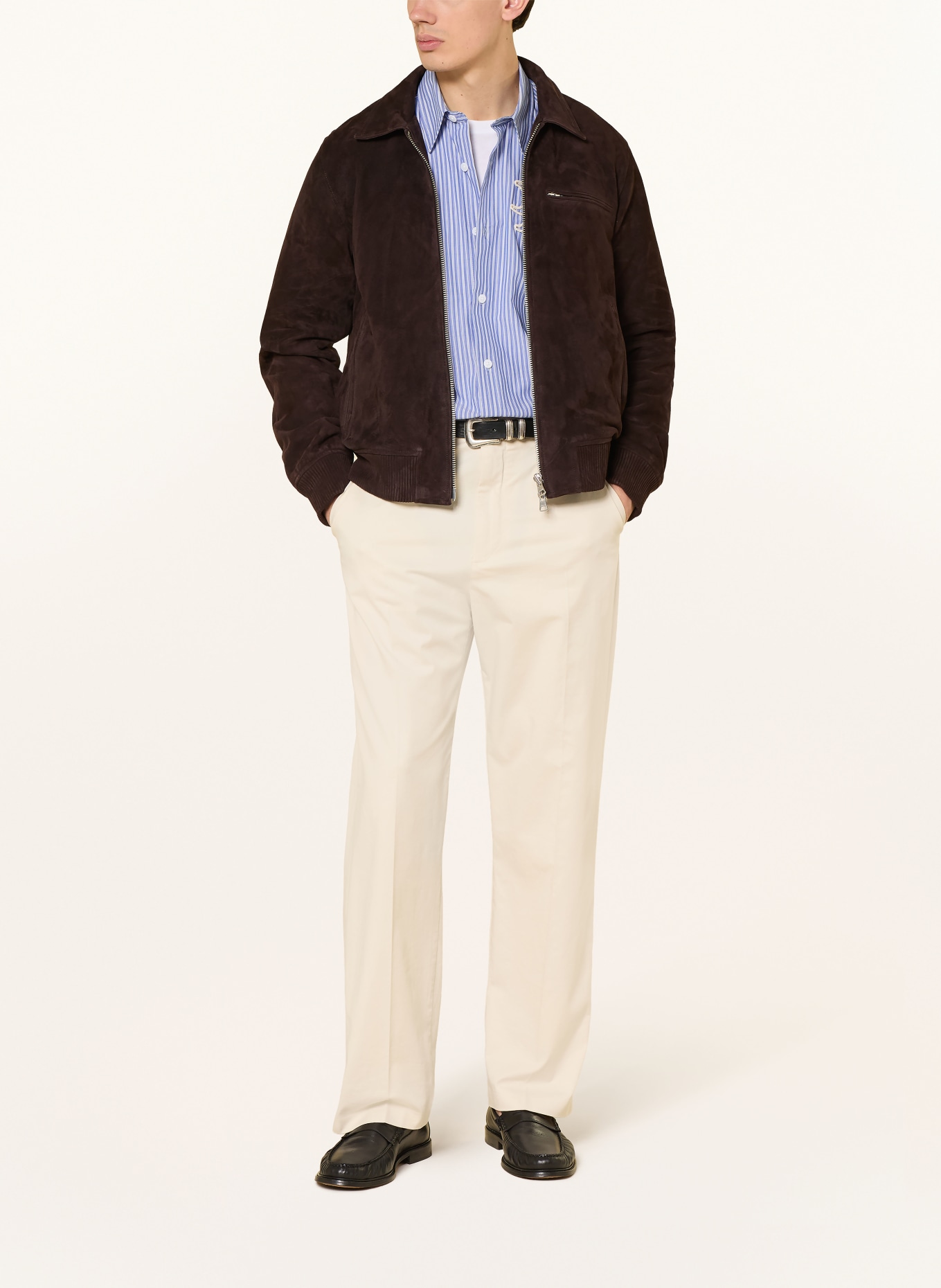 NN.07 Veste en cuir OWEN: MARRON FONCÉ