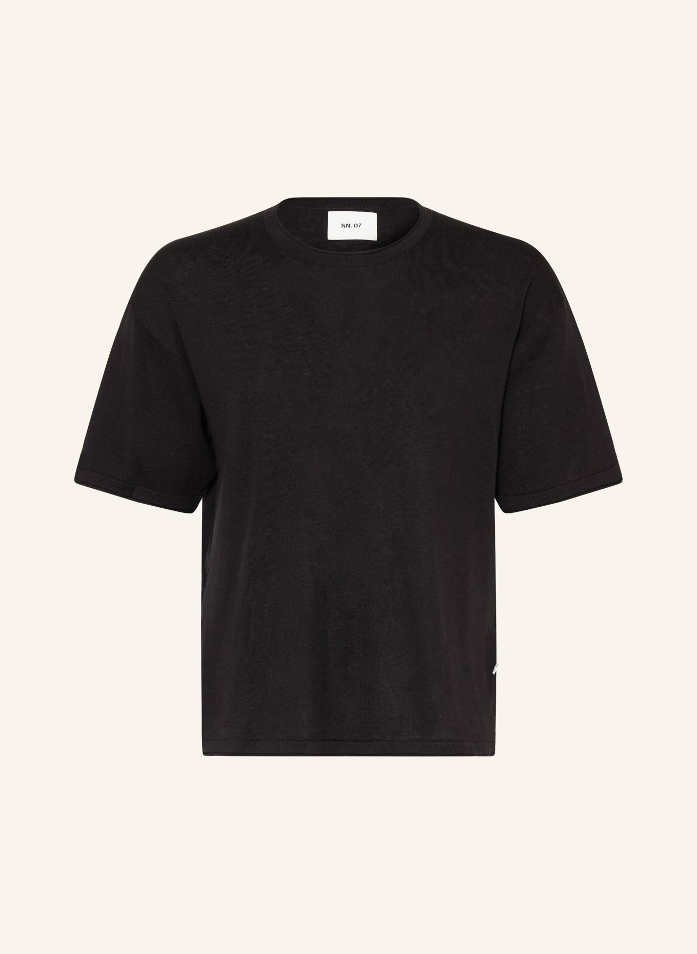 NN.07 Strickshirt RYAN mit Leinen: SCHWARZ