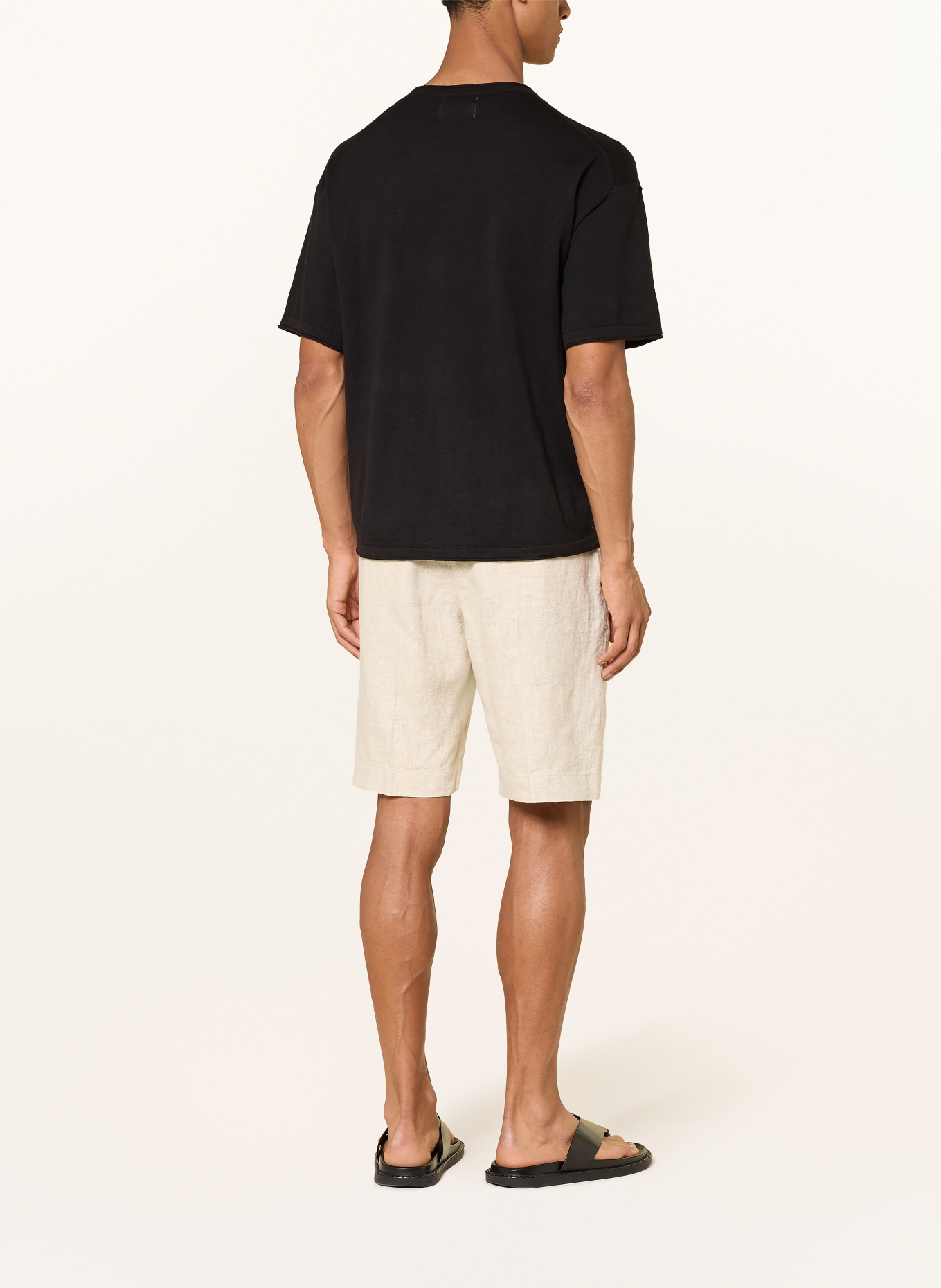 NN.07 Strickshirt RYAN mit Leinen: SCHWARZ