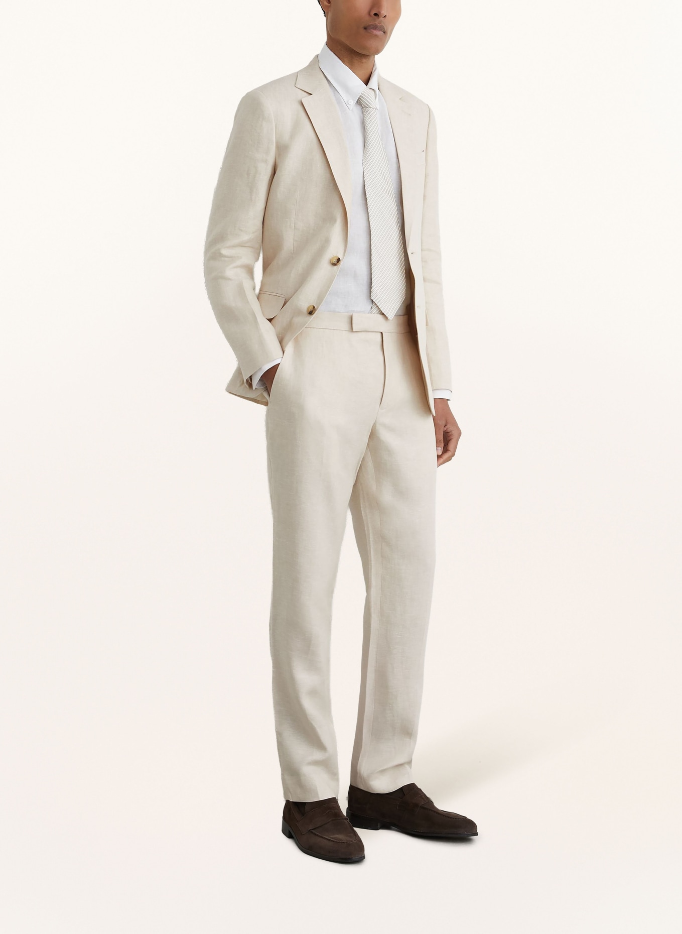 REISS Leinenhose ATLANTIC Slim Fit: BEIGE