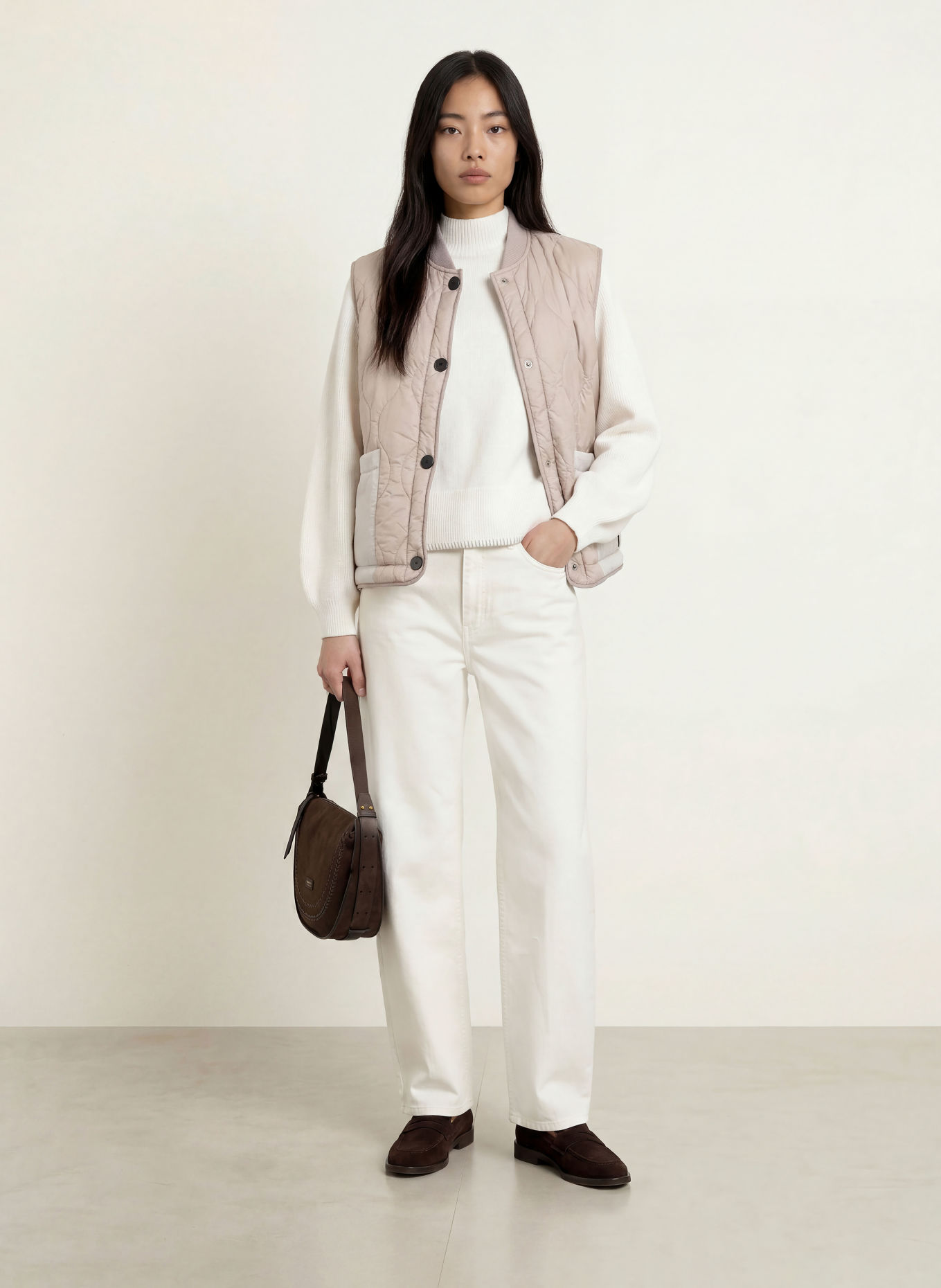 No.1 Como Gilet matelassé VOELS: TAUPE