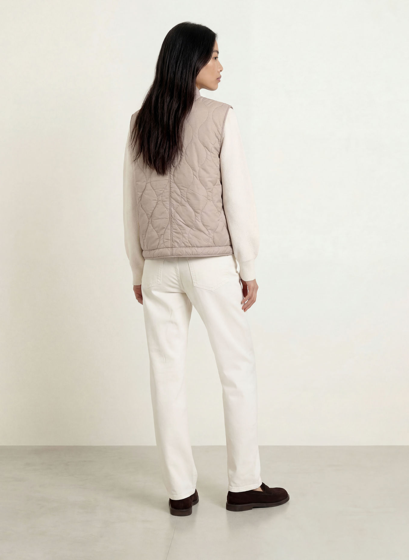 No.1 Como Gilet matelassé VOELS: TAUPE