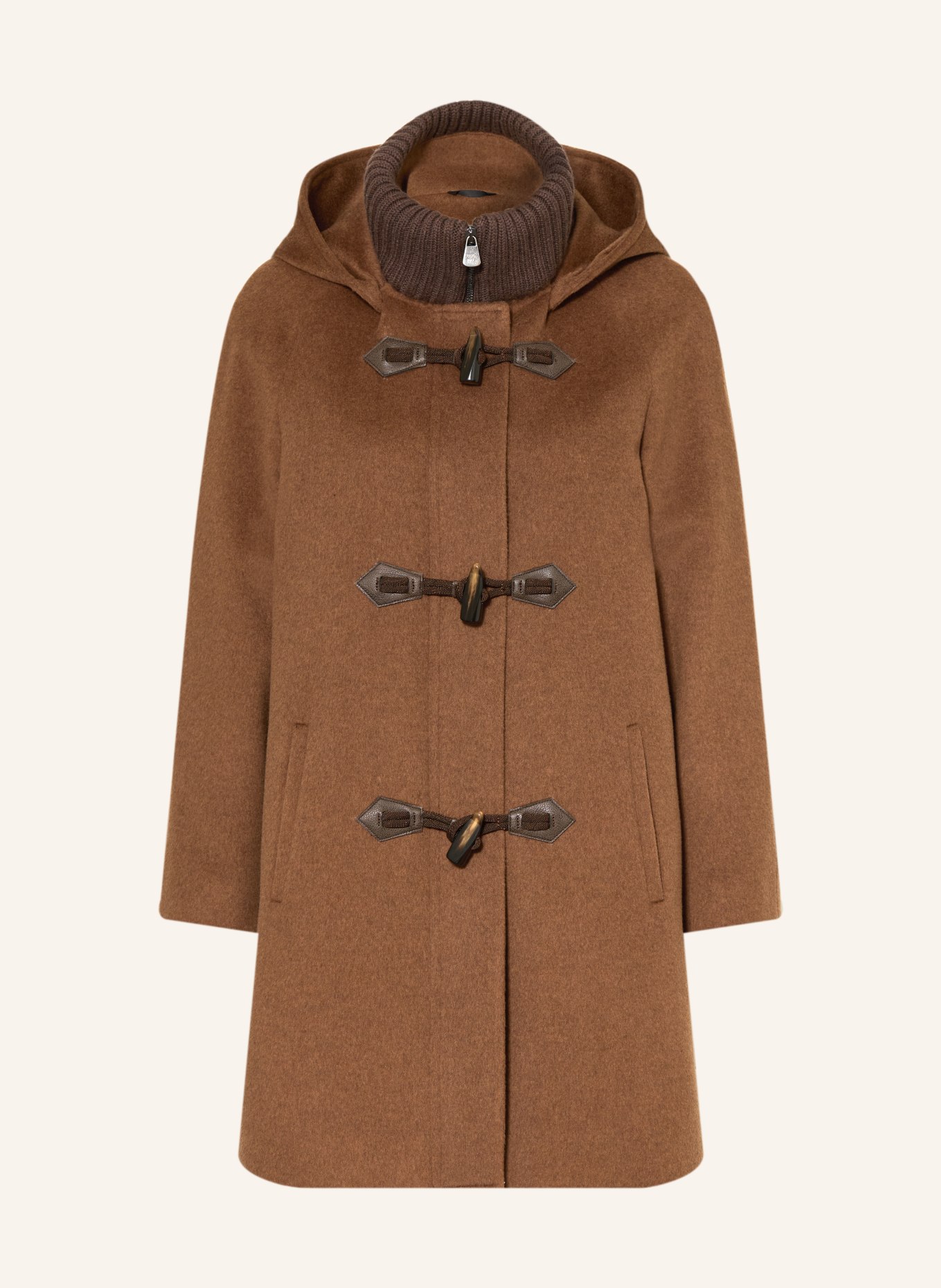 CINZIA ROCCA Dufflecoat mit abnehmbarer Kapuze: BRAUN / DUNKELBRAUN