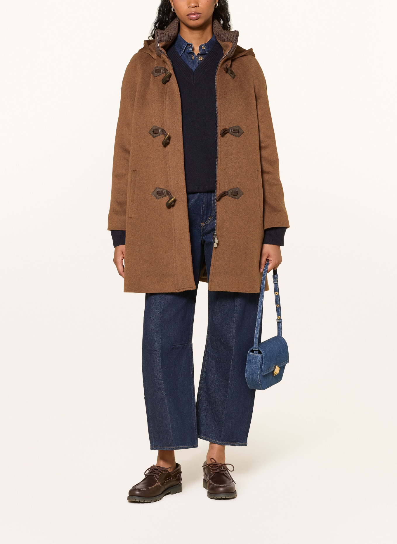 CINZIA ROCCA Dufflecoat mit abnehmbarer Kapuze: BRAUN / DUNKELBRAUN