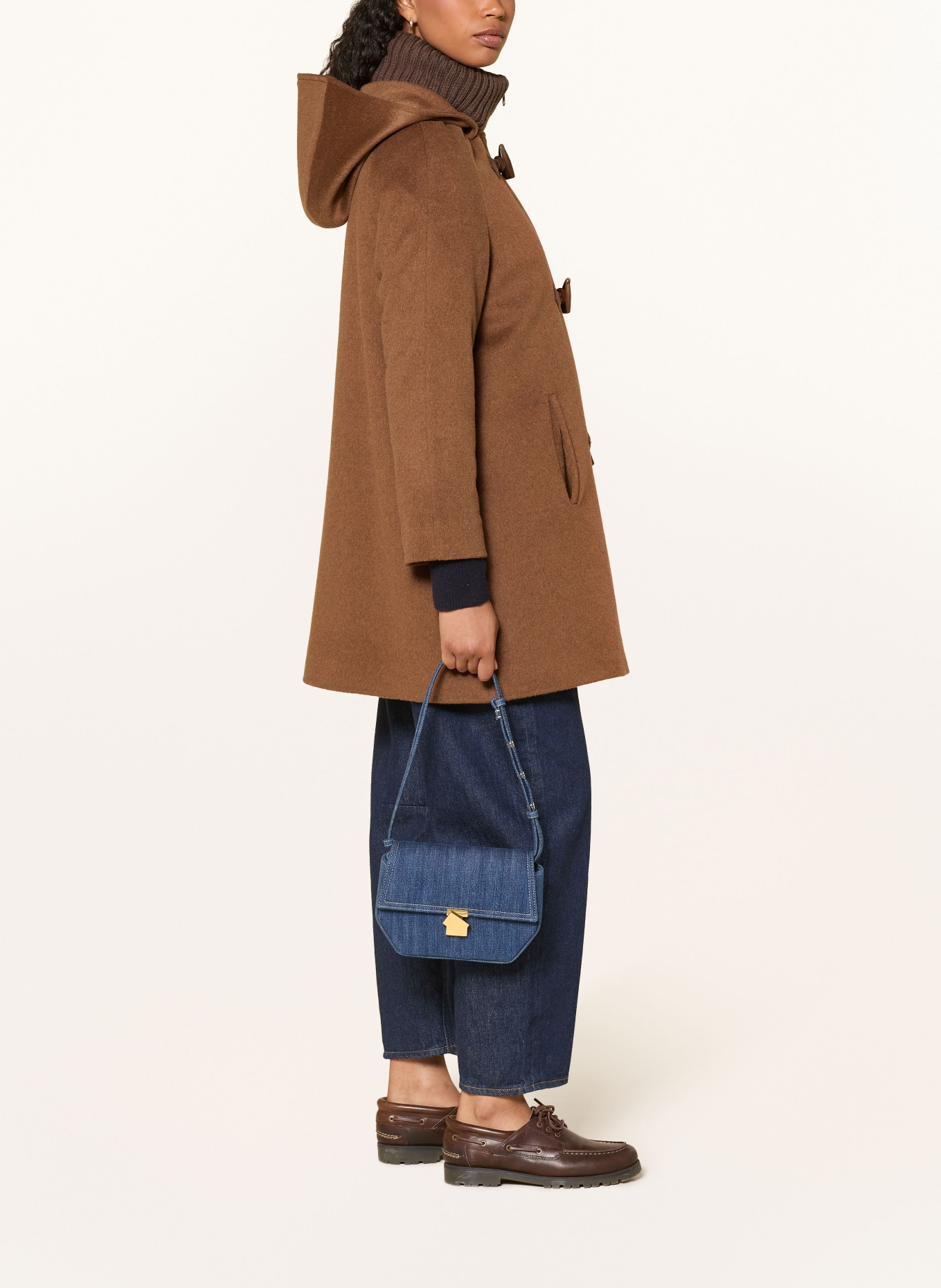 CINZIA ROCCA Dufflecoat mit abnehmbarer Kapuze: BRAUN / DUNKELBRAUN