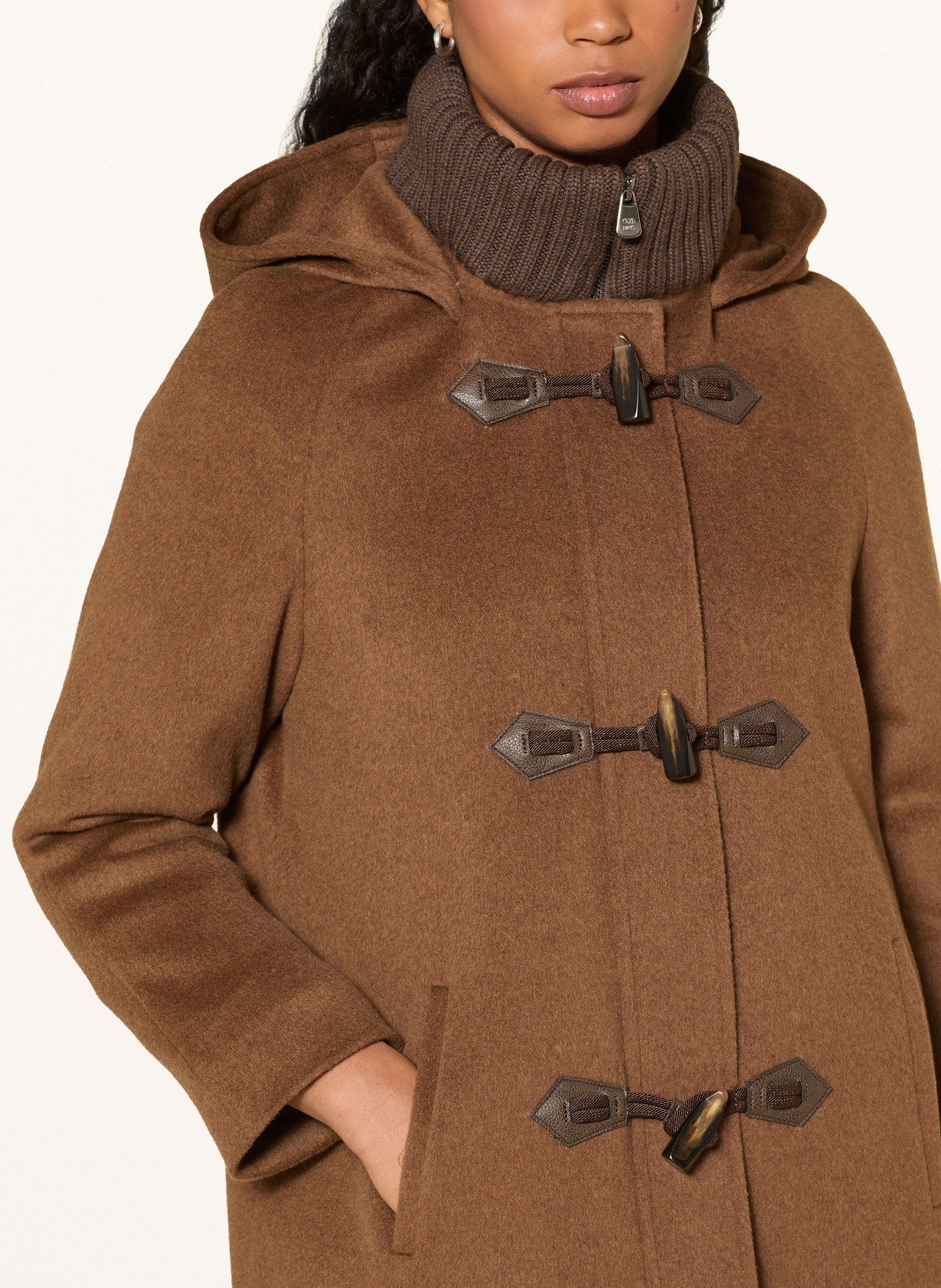 CINZIA ROCCA Dufflecoat mit abnehmbarer Kapuze: BRAUN / DUNKELBRAUN