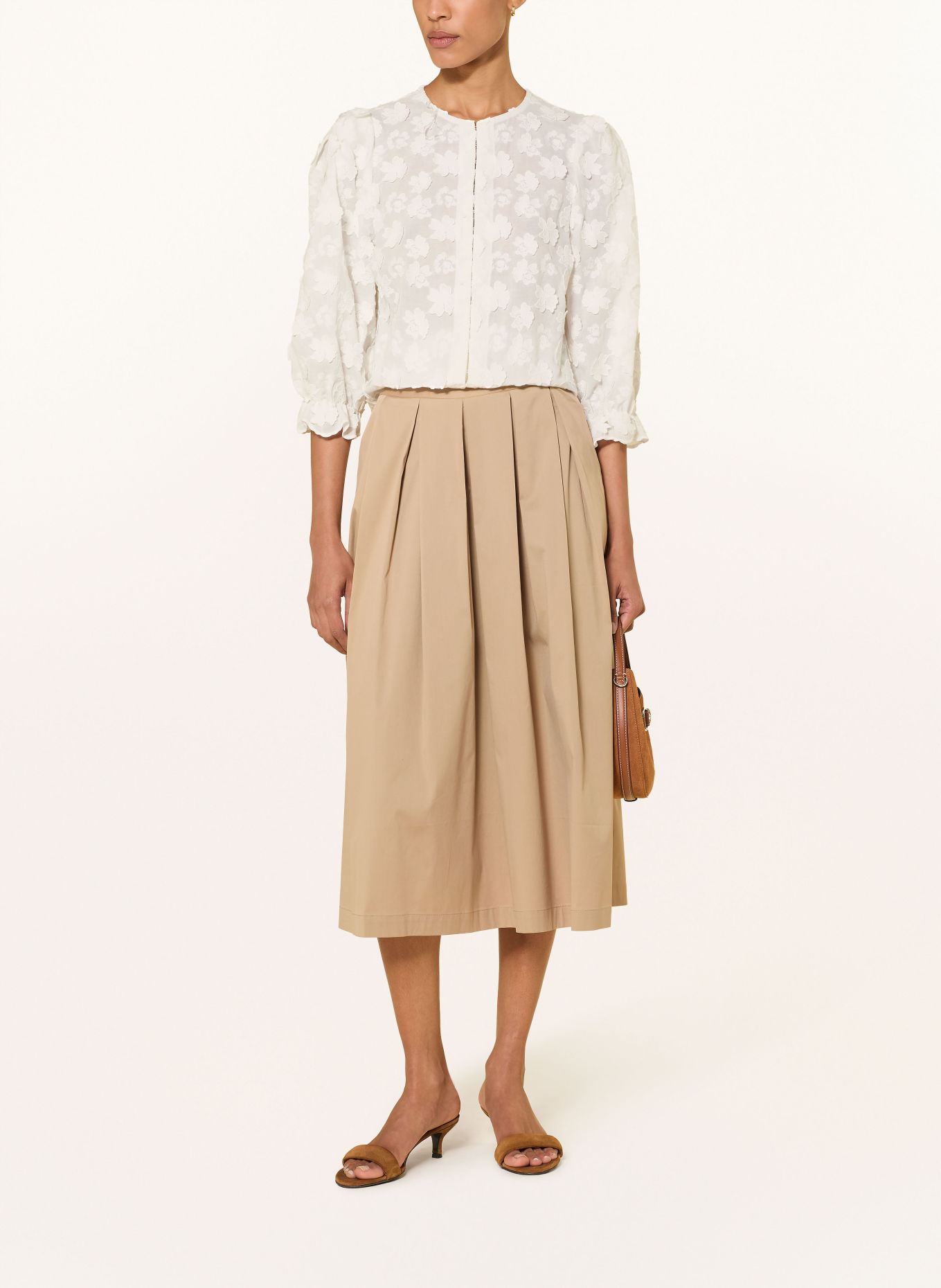 WALDORFF Blouse dirndl à manches 3/4: CRÈME