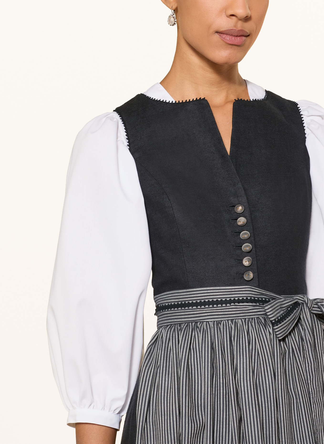 WALDORFF Dirndl blouse with 3/4 sleeves: WHITE
