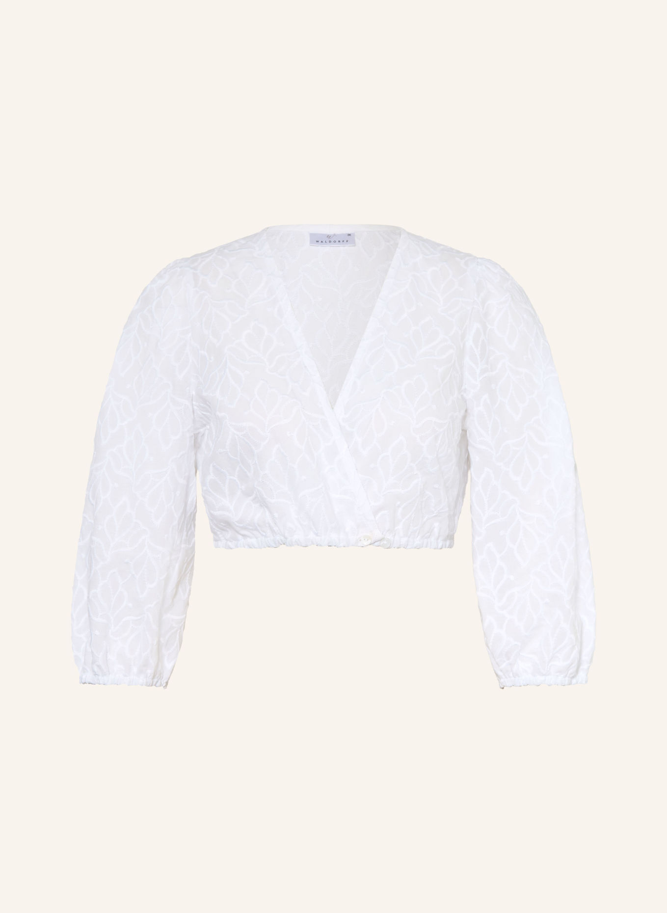 WALDORFF Dirndl blouse with 3/4 sleeves: WHITE