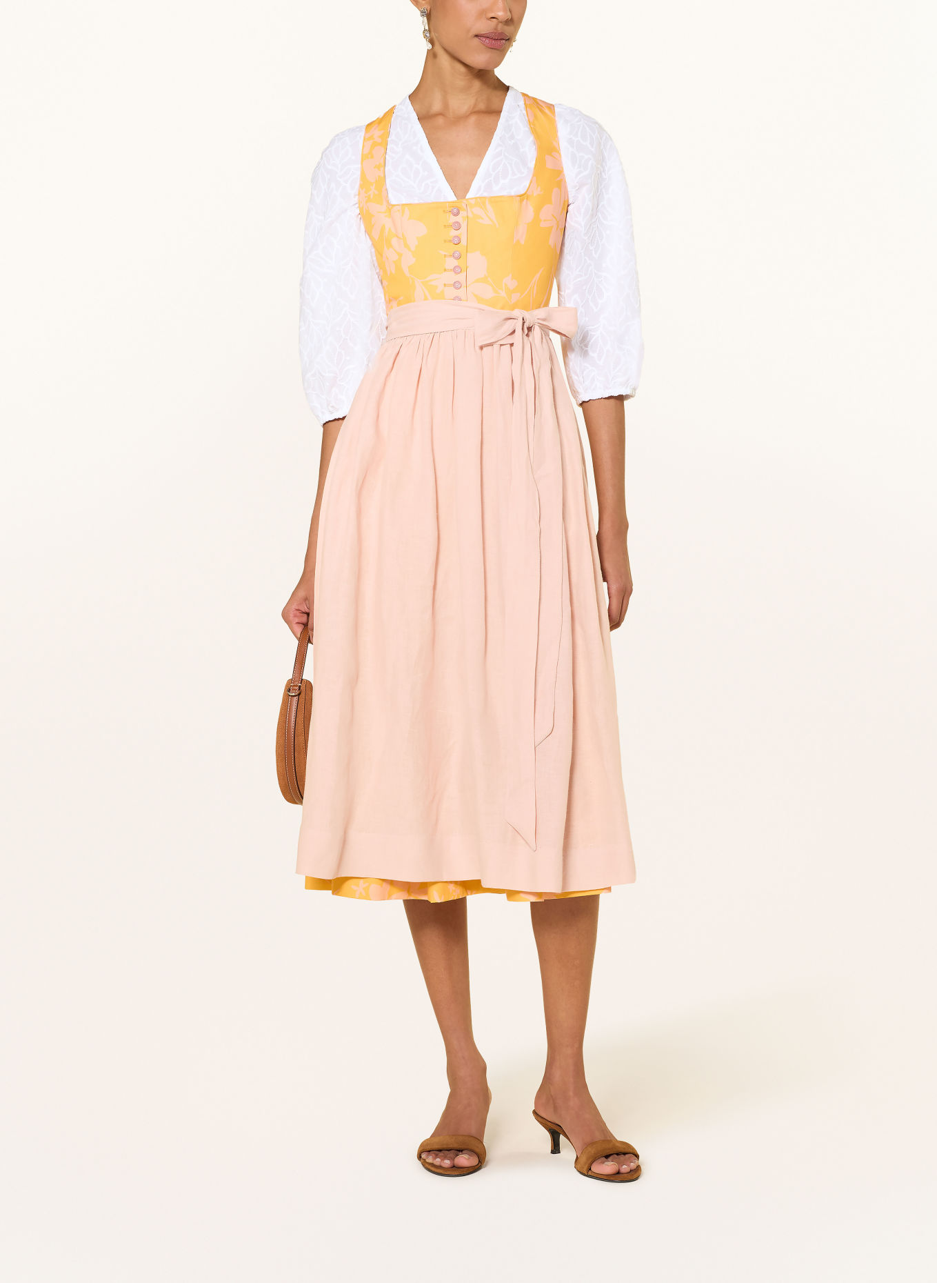 WALDORFF Dirndl blouse with 3/4 sleeves: WHITE