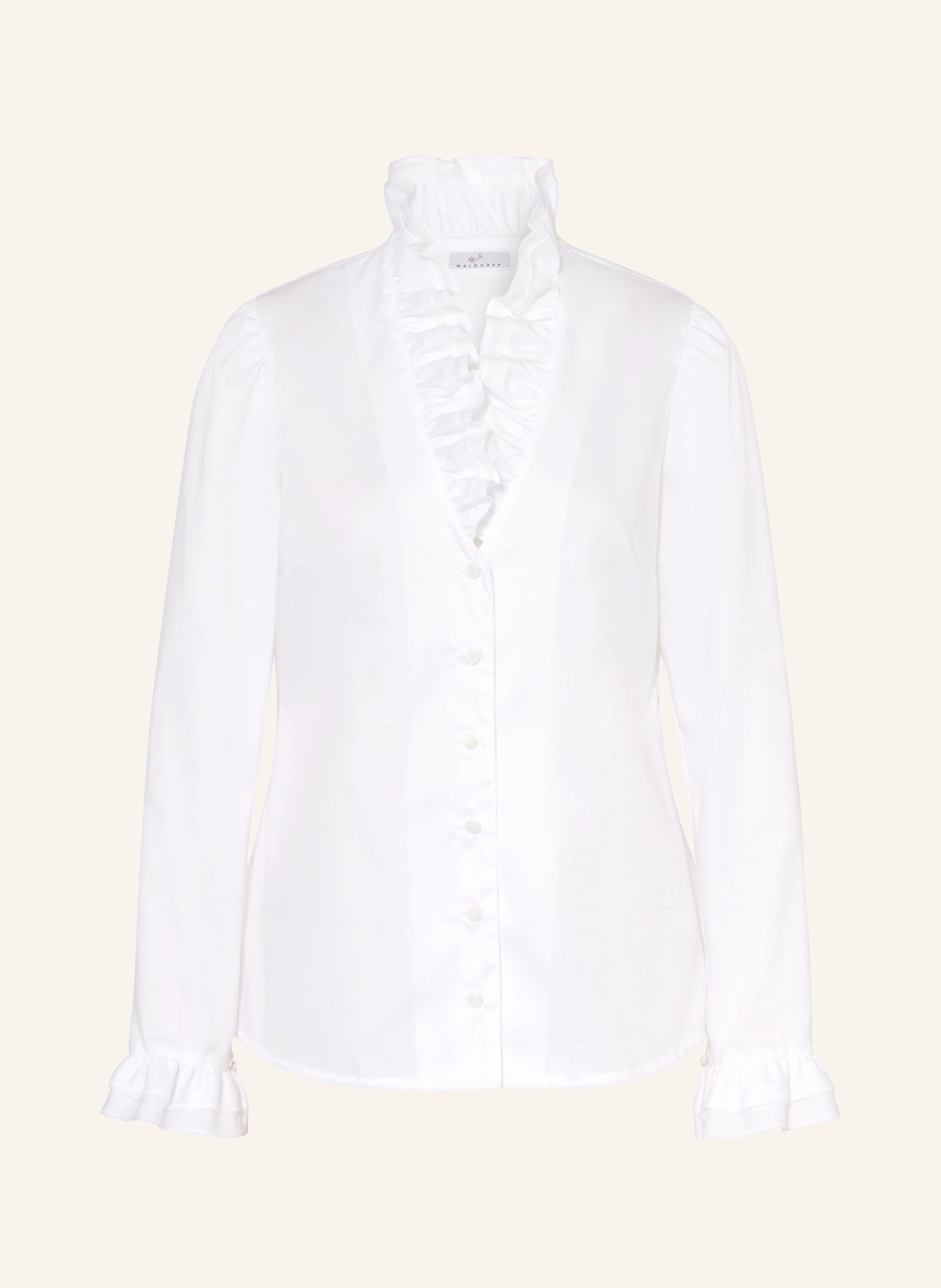 WALDORFF Bluse mit Rüschen: WEISS