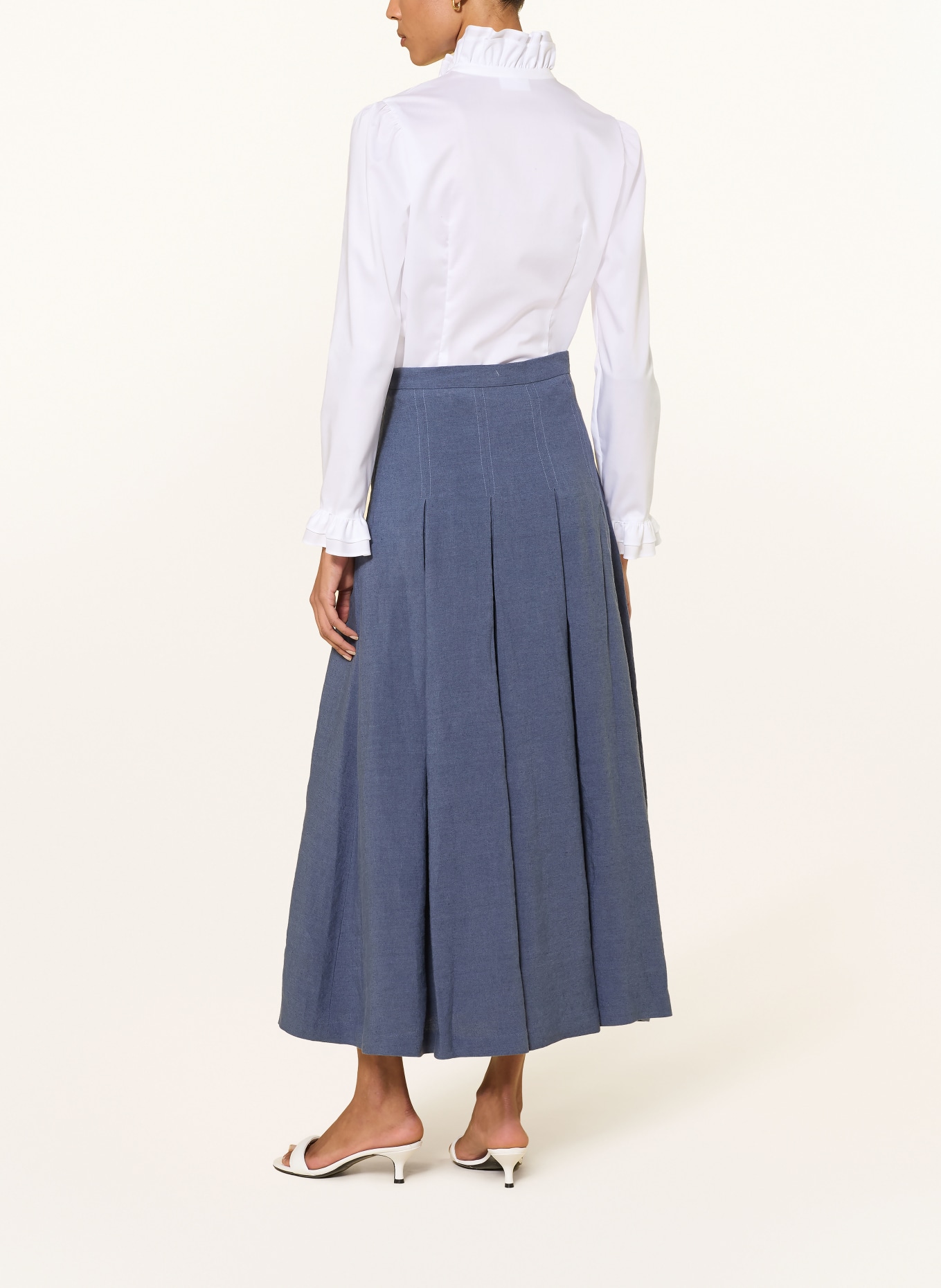 WALDORFF Bluse mit Rüschen: WEISS