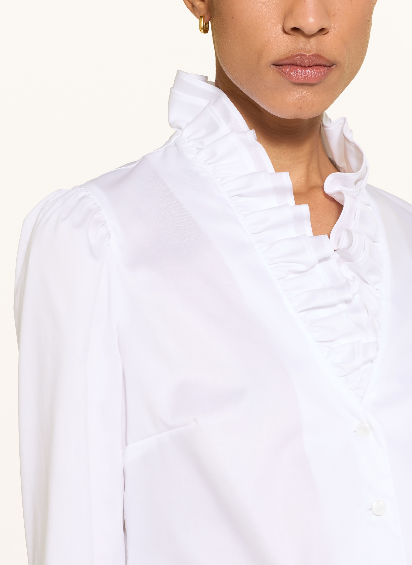 WALDORFF Bluse mit Rüschen: WEISS