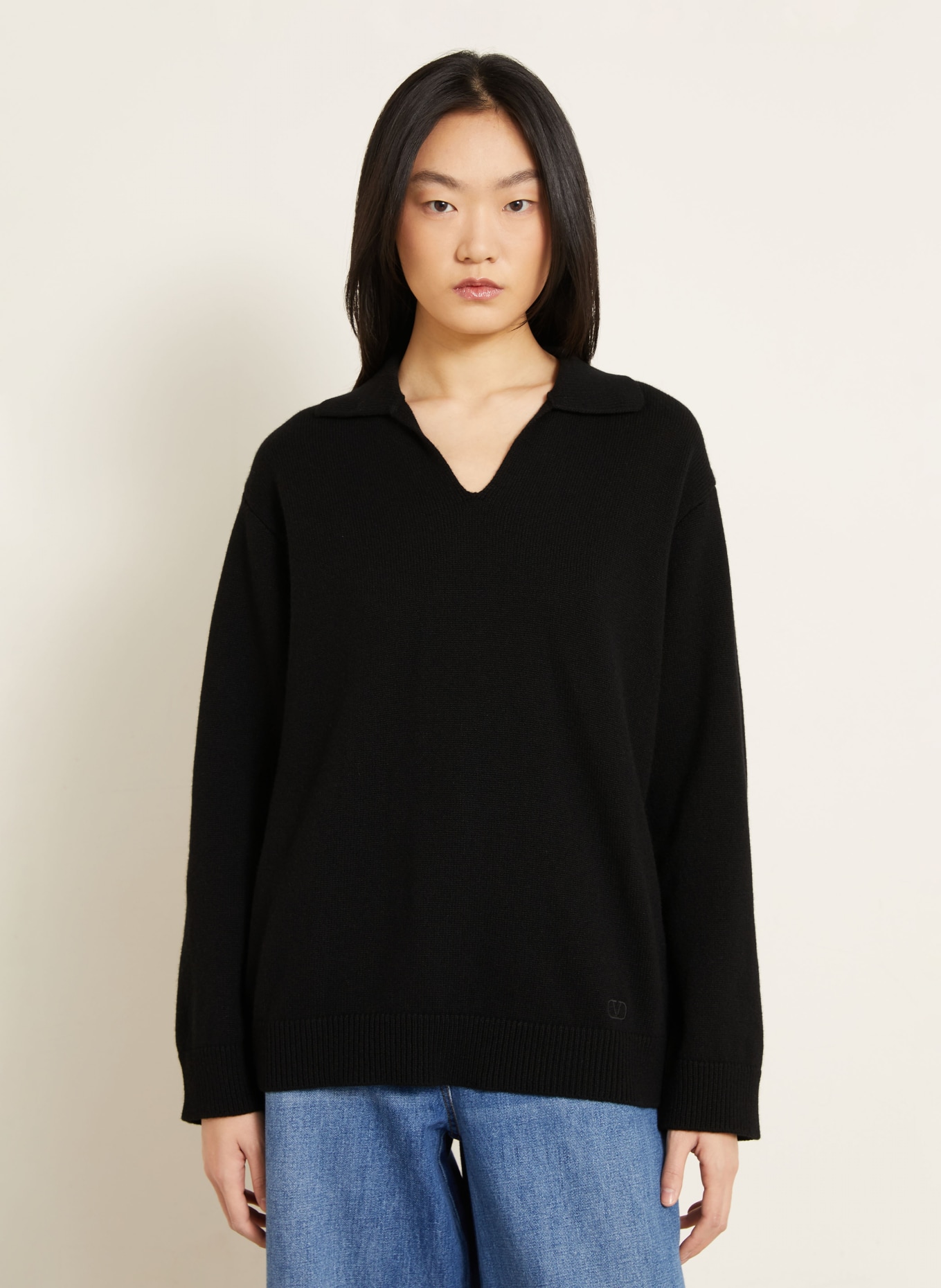 VALENTINO Cashmere Sweater SOLID: BLACK